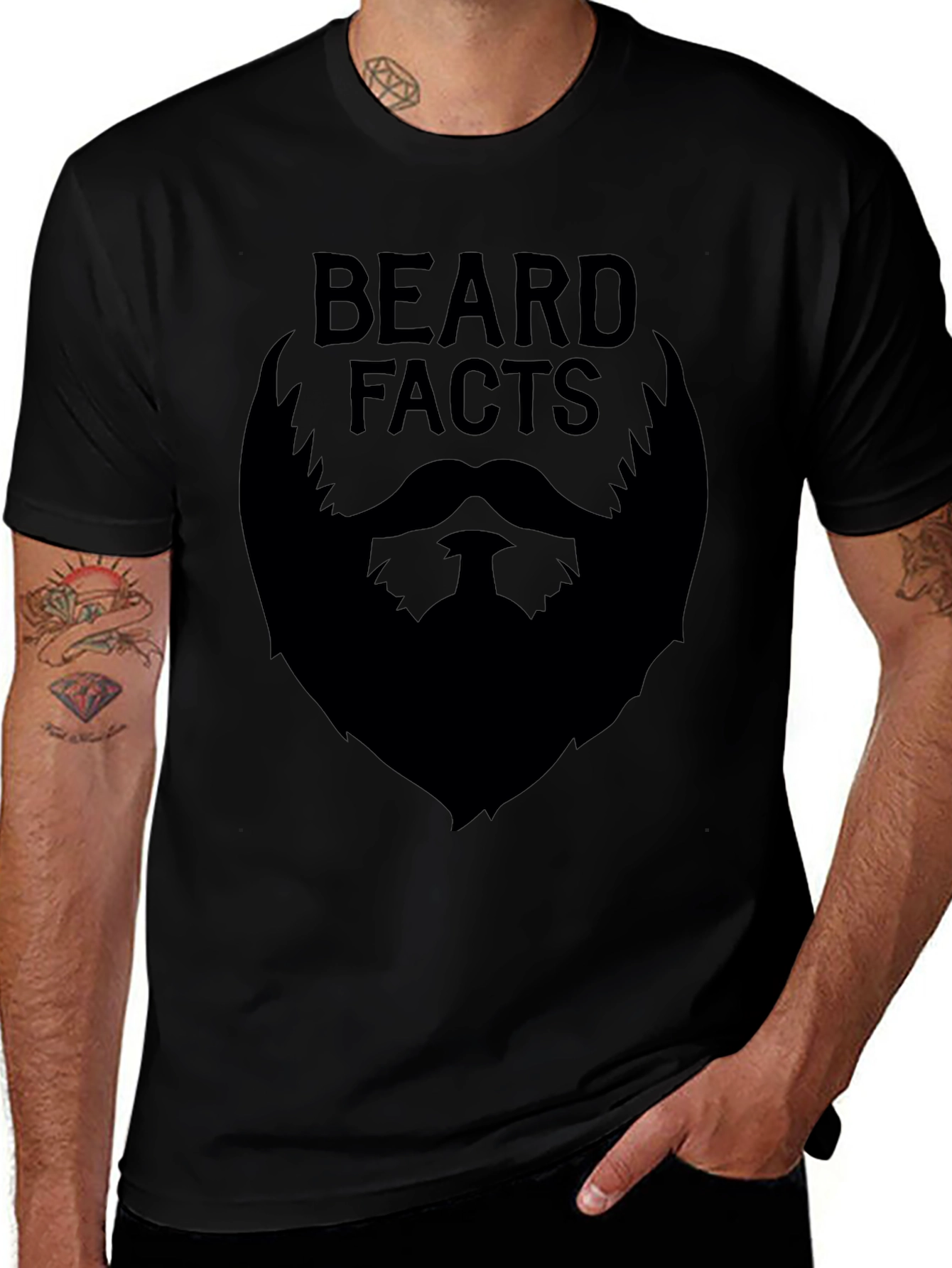 Beard Facts Graphic Tee - Black Cotton
