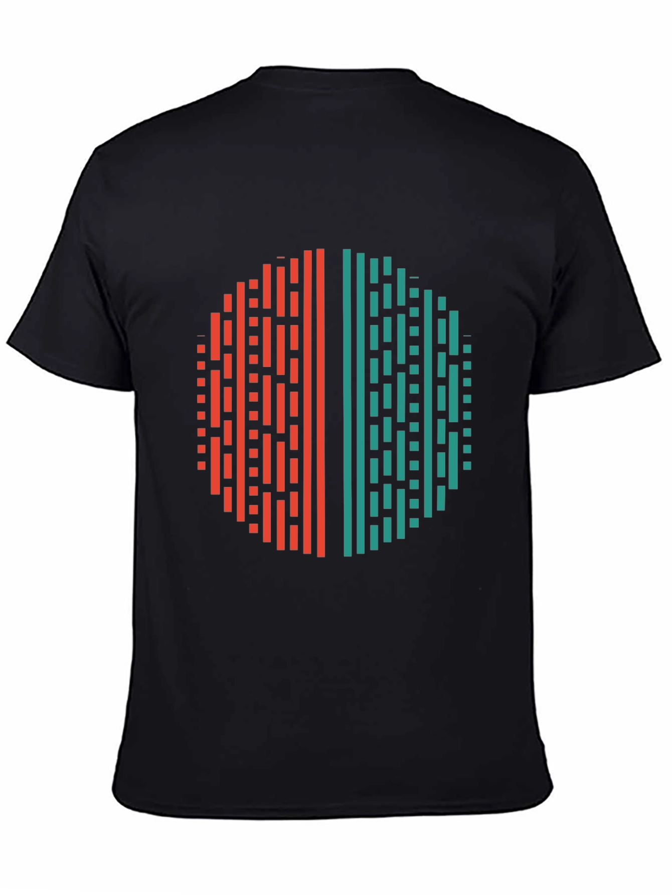 Modern Geometric Circle Graphic Tee - Black