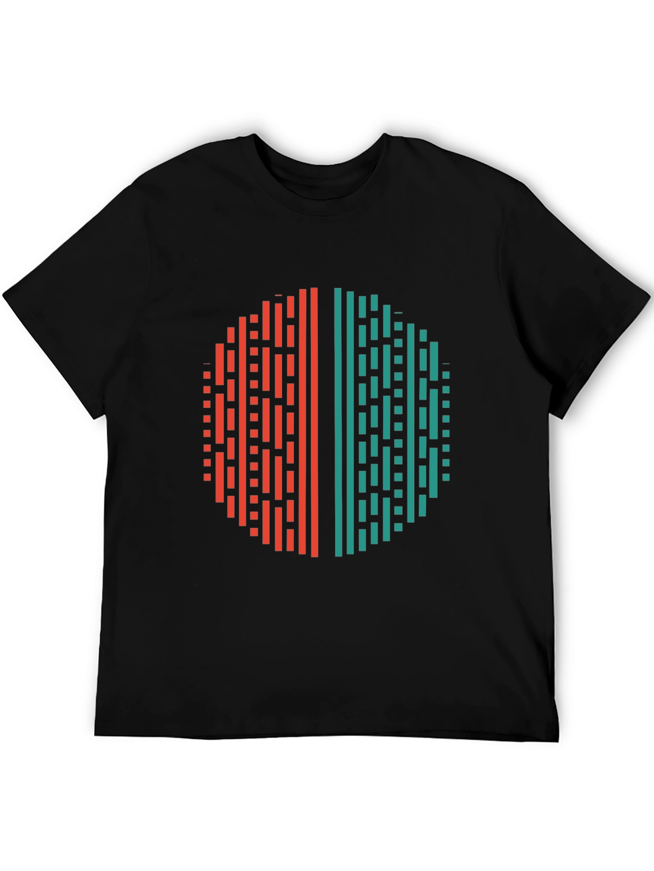 Modern Geometric Circle Graphic Tee - Black