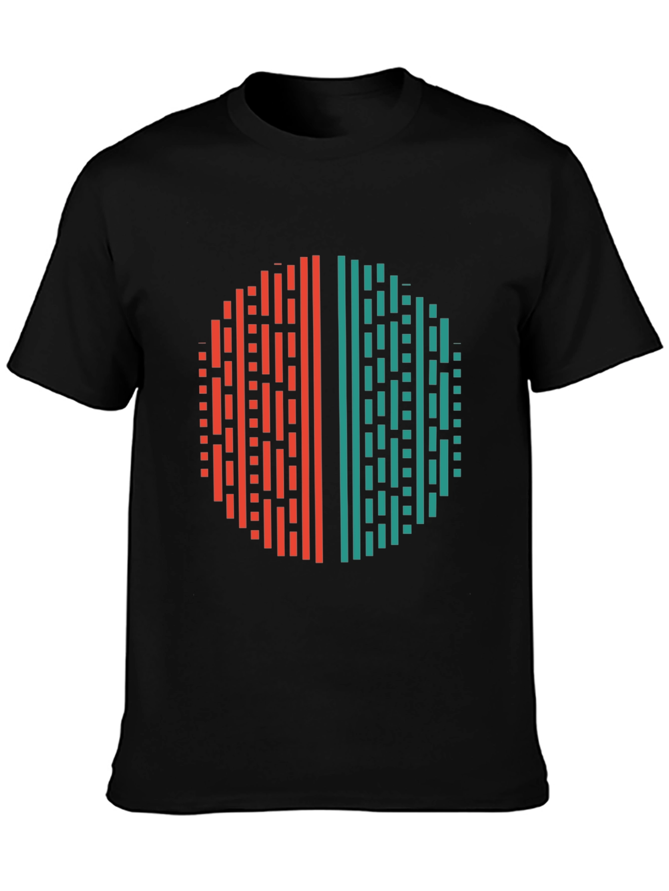 Modern Geometric Circle Graphic Tee - Black