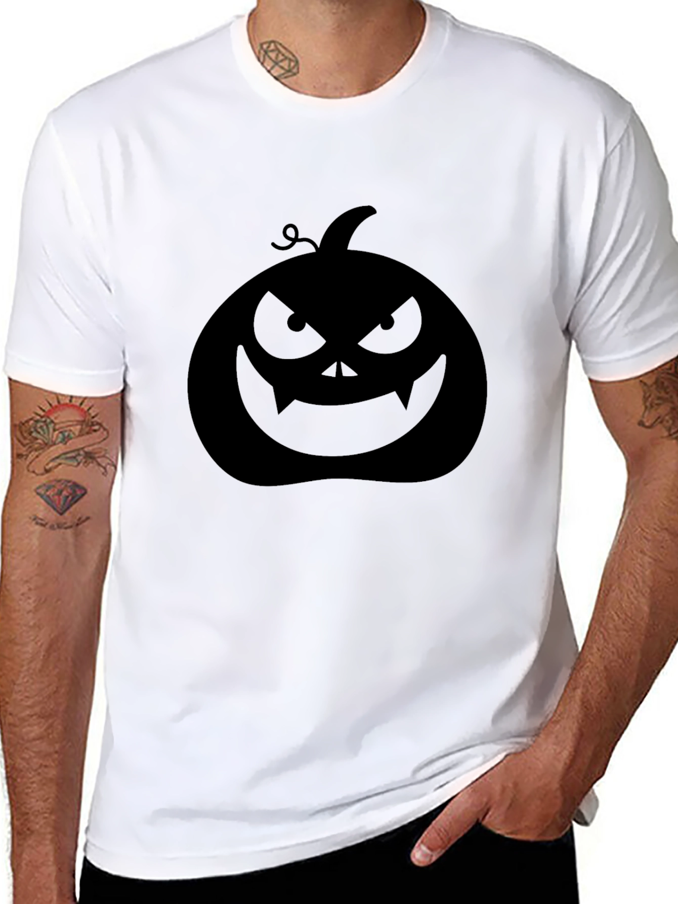 Spooky Pumpkin Graphic Tee - Halloween Shirt
