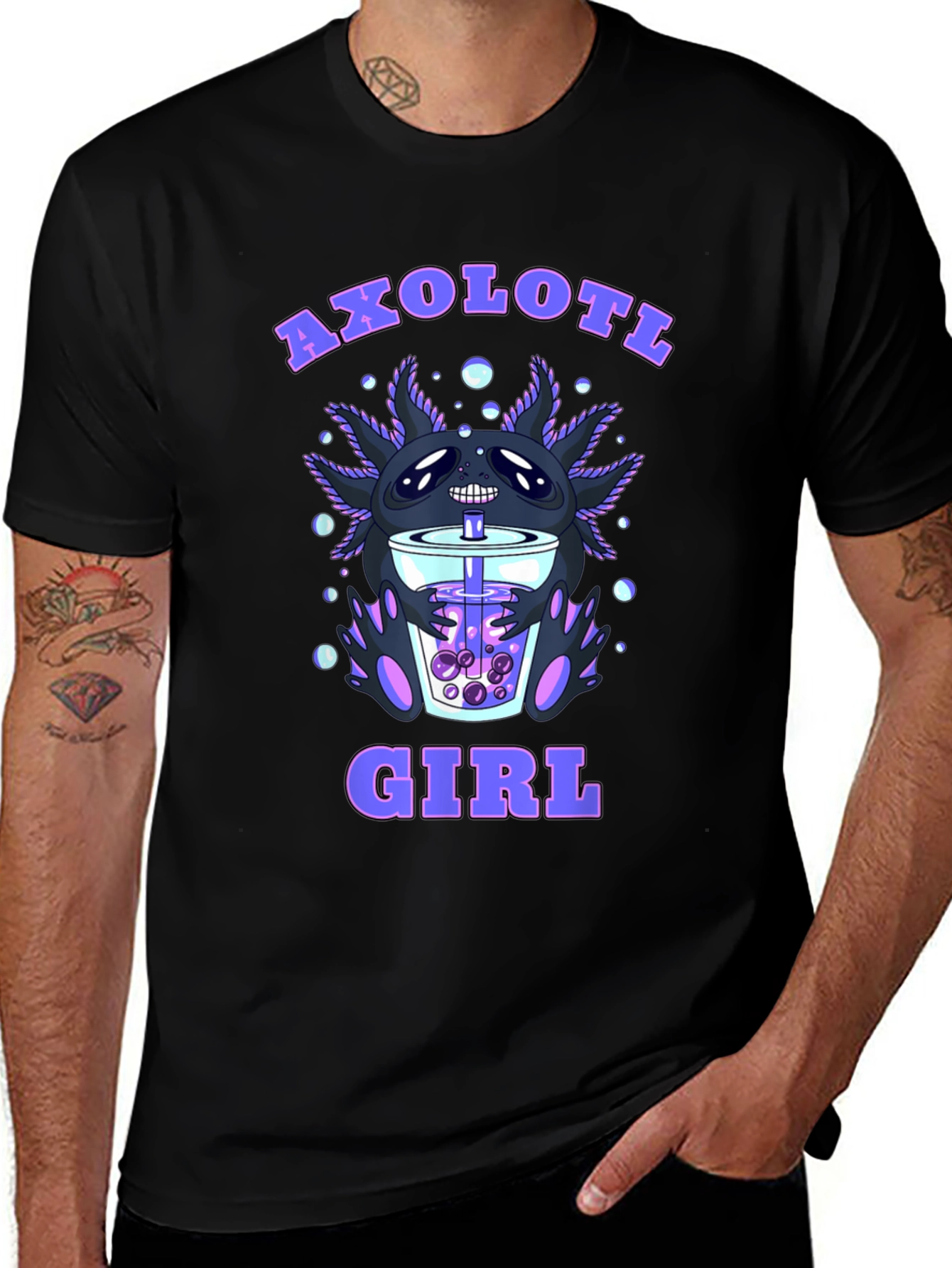 Axolotl Girl Boba Tea T-Shirt