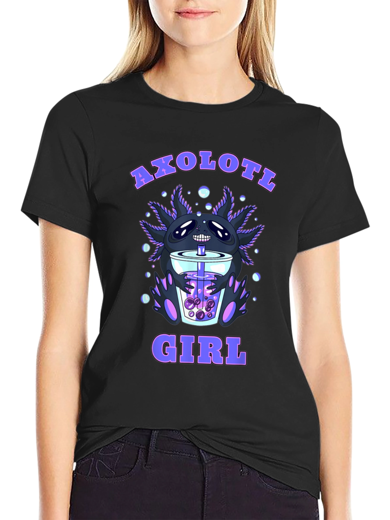 Axolotl Girl Boba Tea T-Shirt