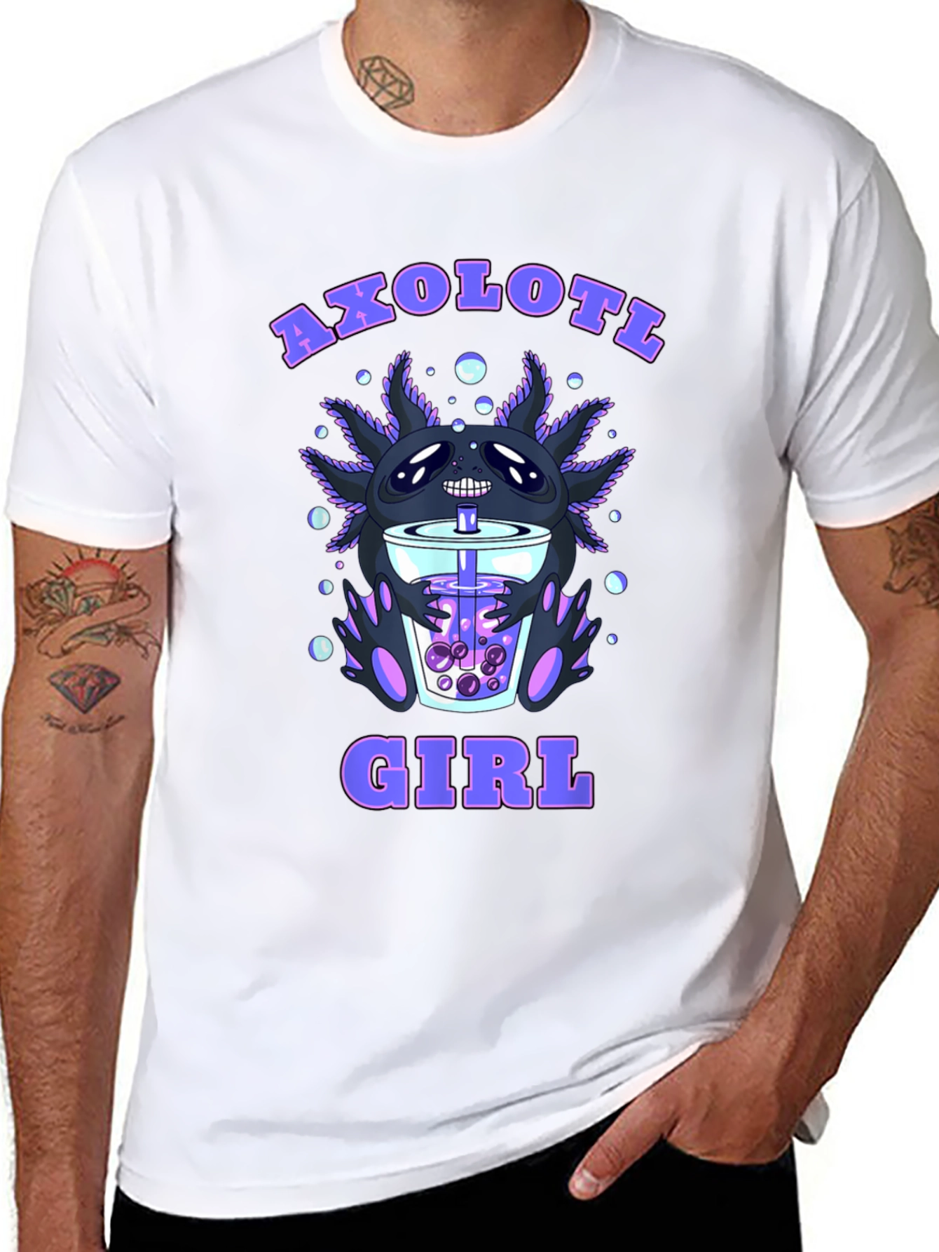 Axolotl Girl Boba Tea T-Shirt