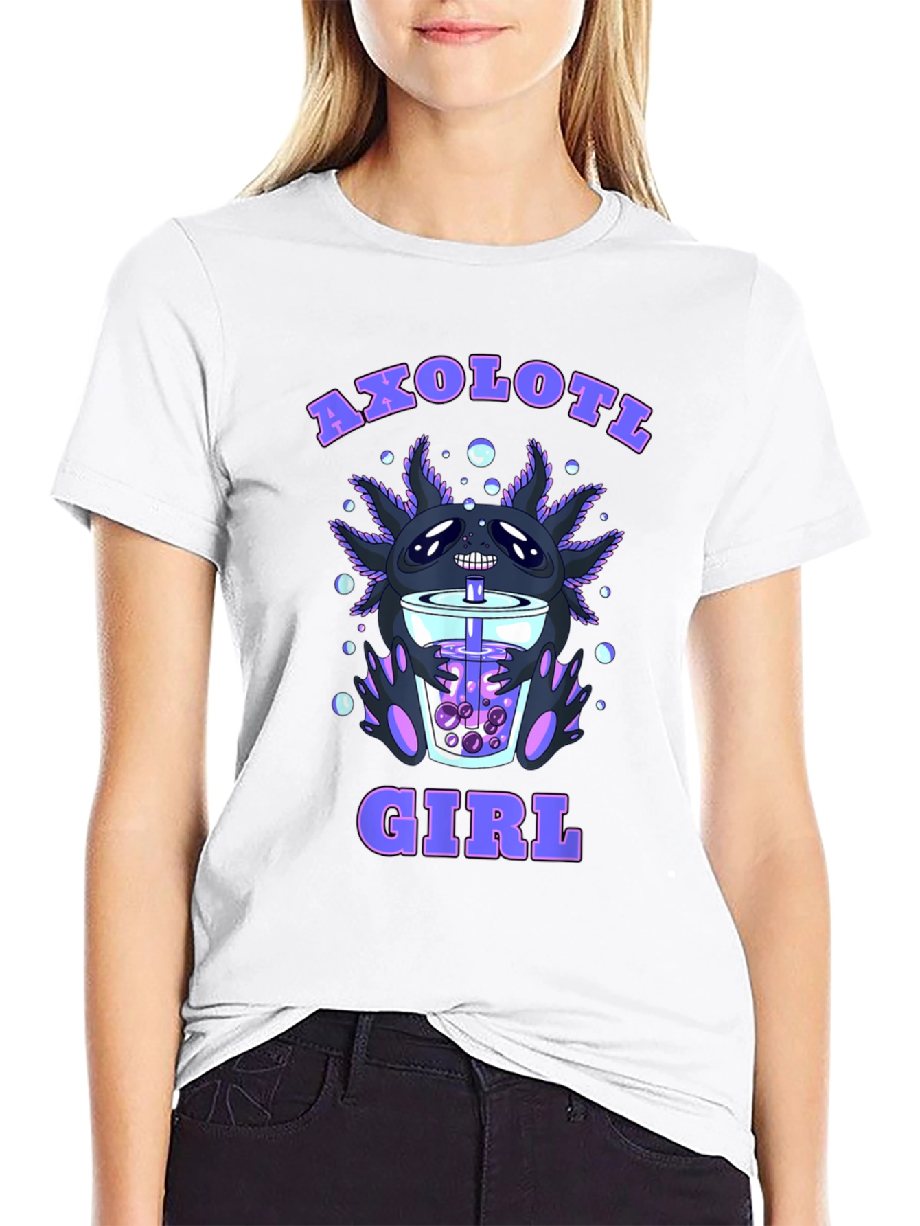 Axolotl Girl Boba Tea T-Shirt