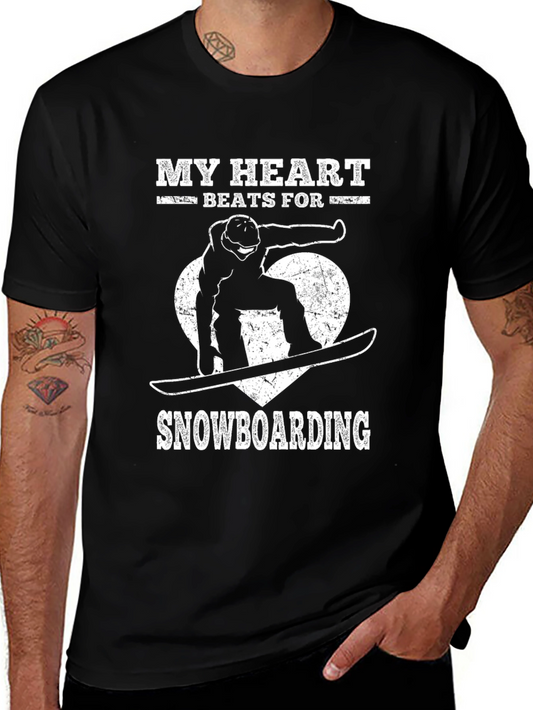 My Heart Beats for Snowboarding T-Shirt
