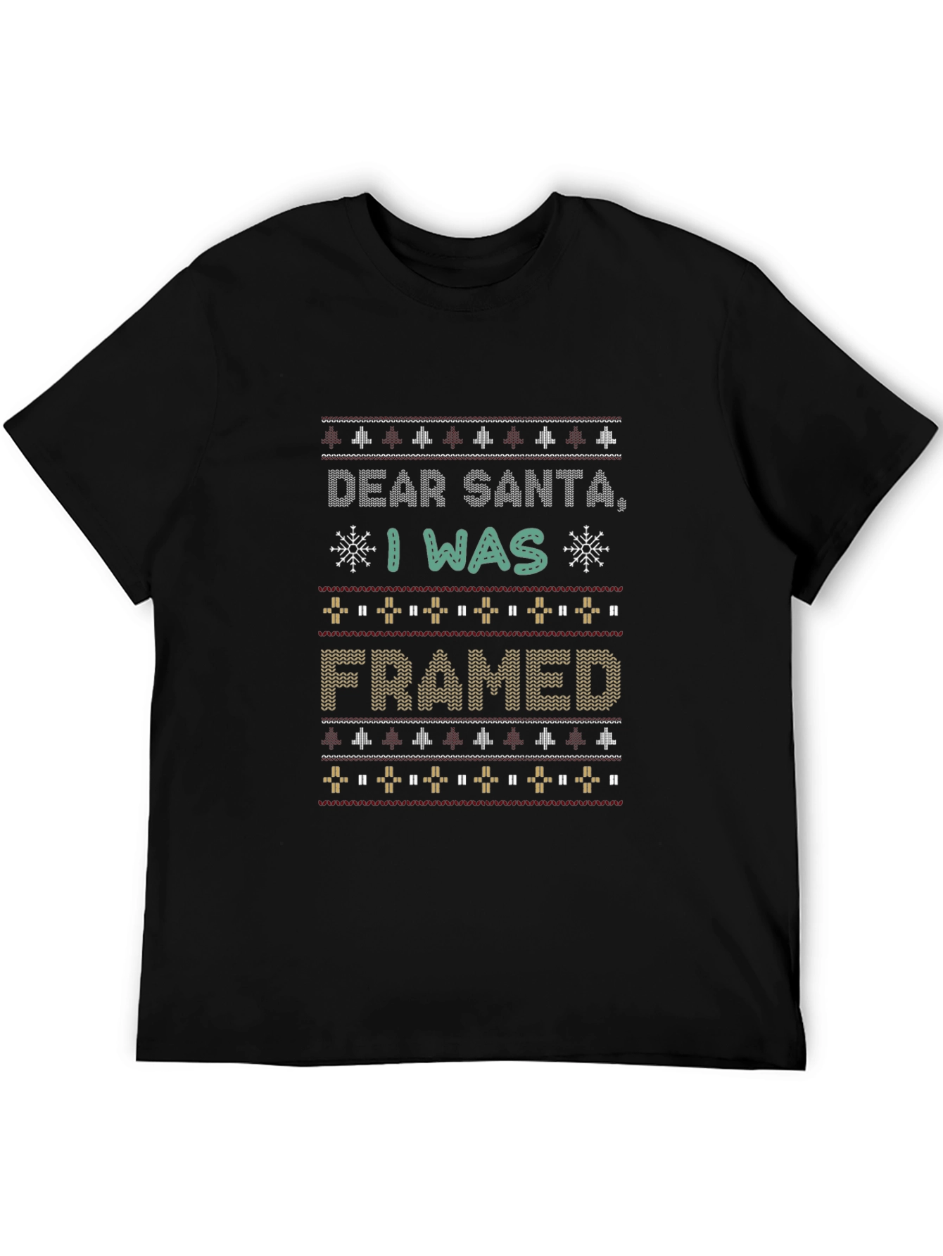 Dear Santa I Was Framed Ugly Christmas Sweater T-Shirt