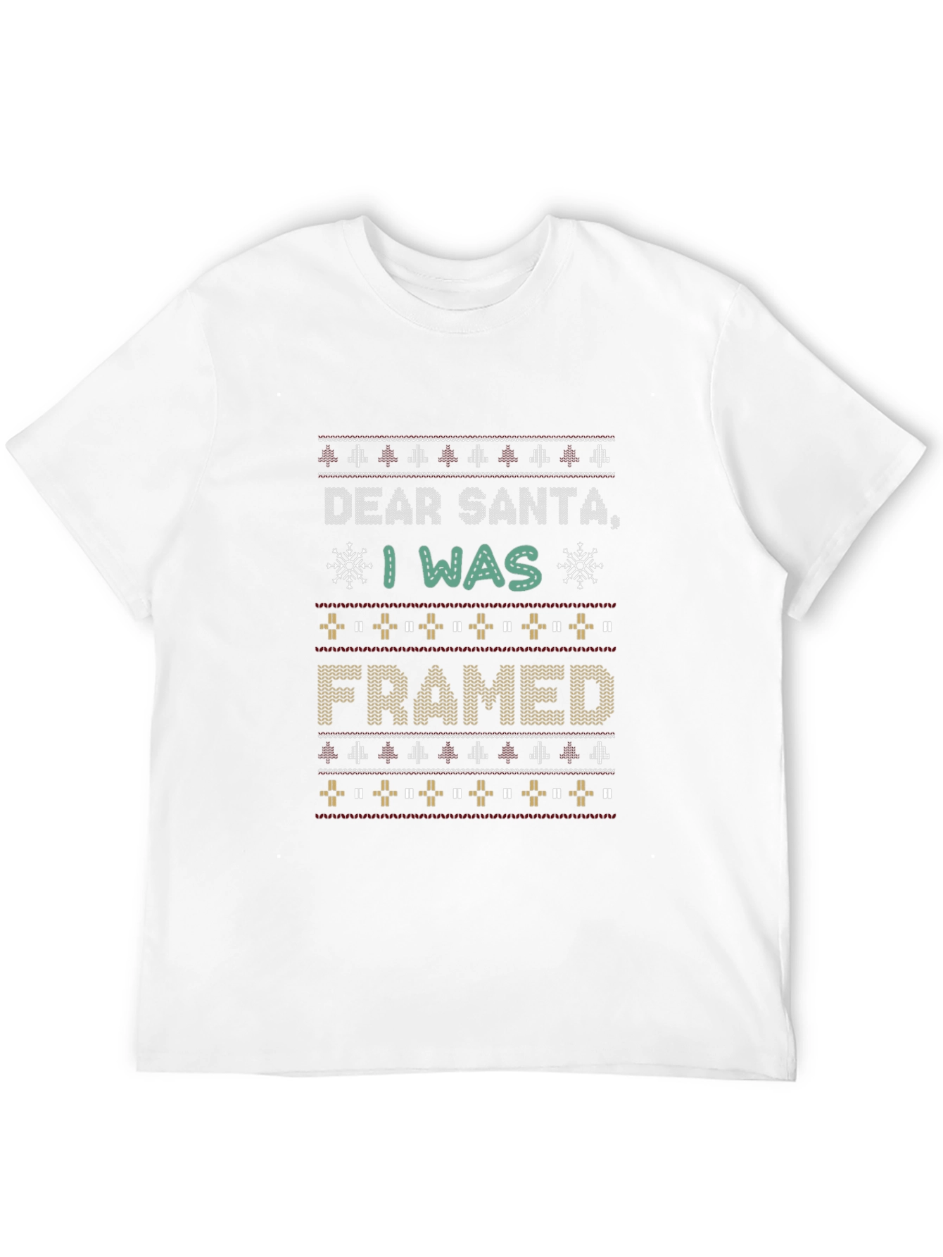 Dear Santa I Was Framed Ugly Christmas Sweater T-Shirt