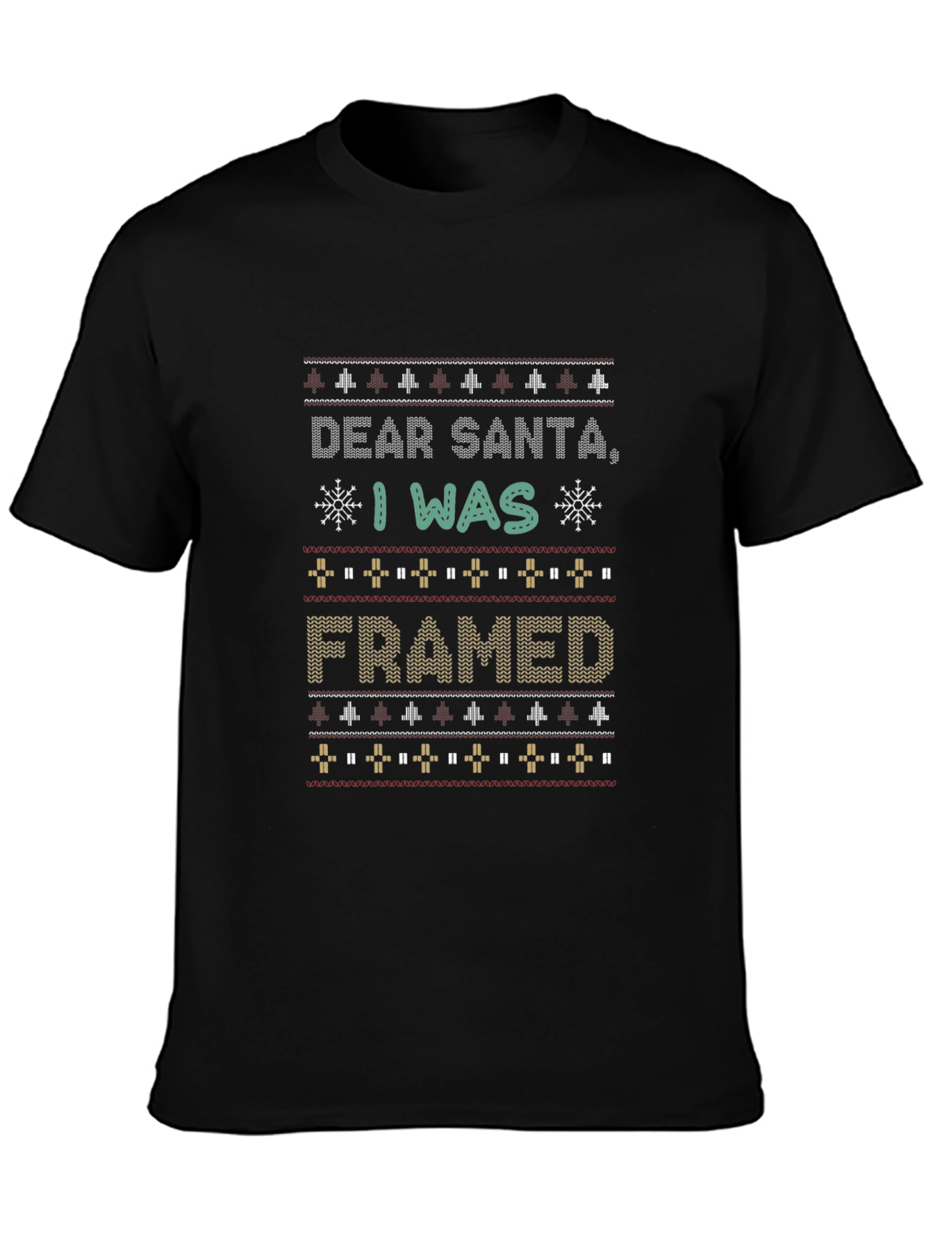 Dear Santa I Was Framed Ugly Christmas Sweater T-Shirt