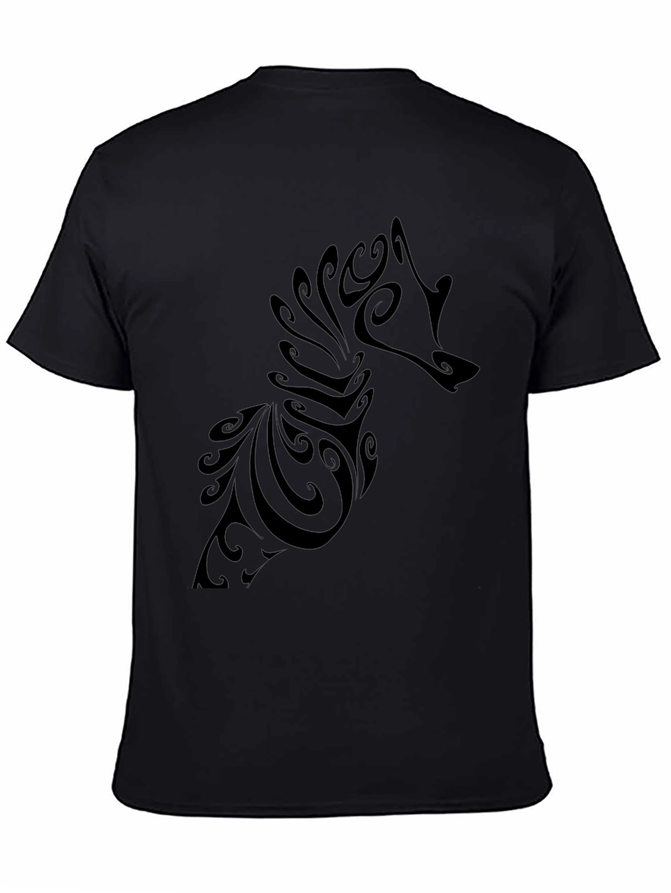 Abstract Wolf Graphic Tee - Mens Black T-Shirt