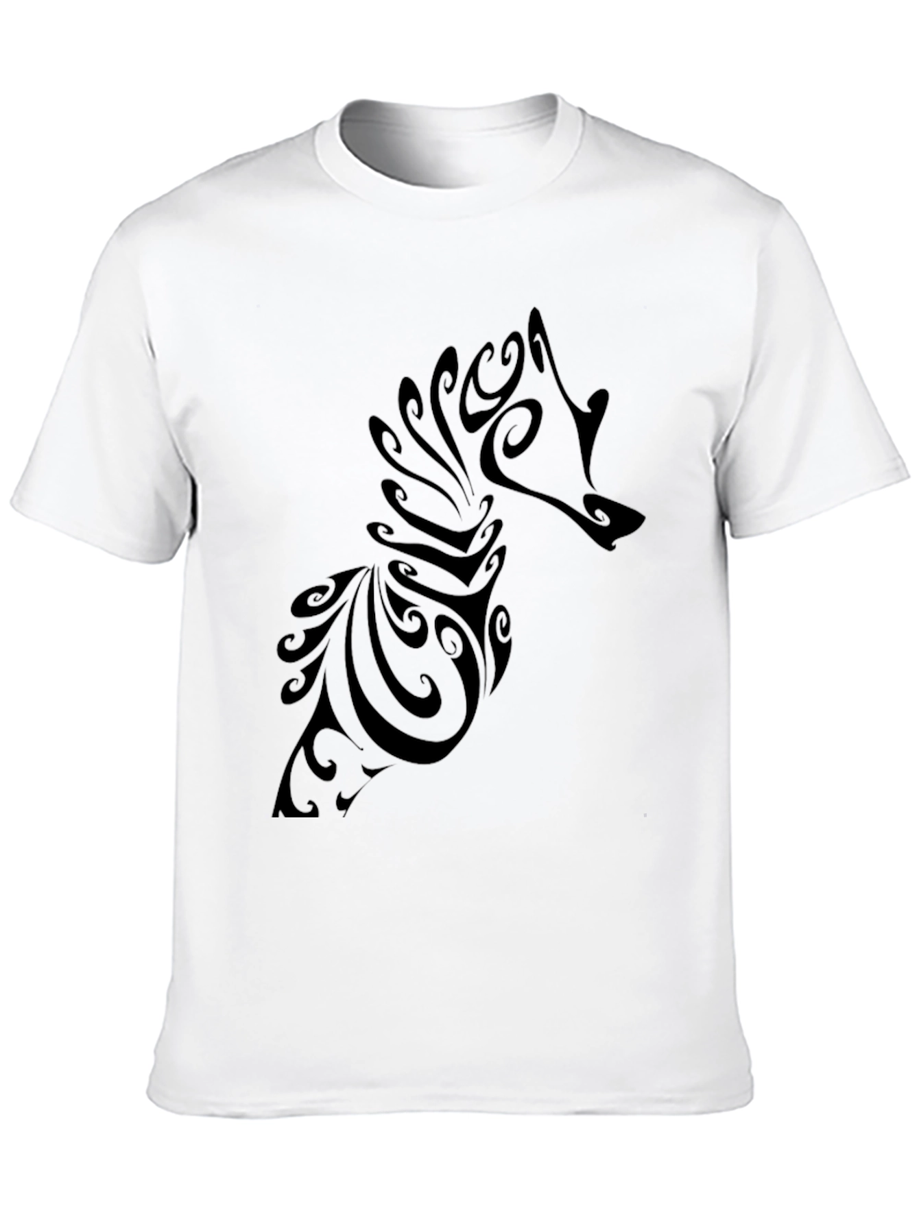 Abstract Wolf Graphic Tee - Mens Black T-Shirt