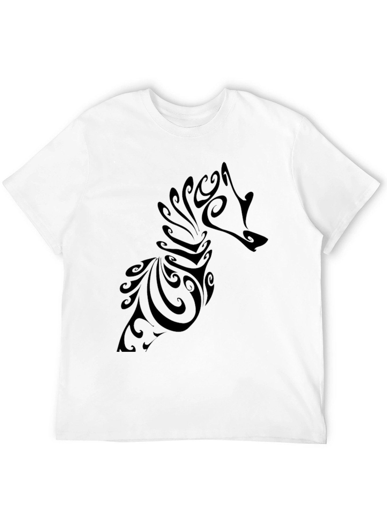 Abstract Wolf Graphic Tee - Mens Black T-Shirt