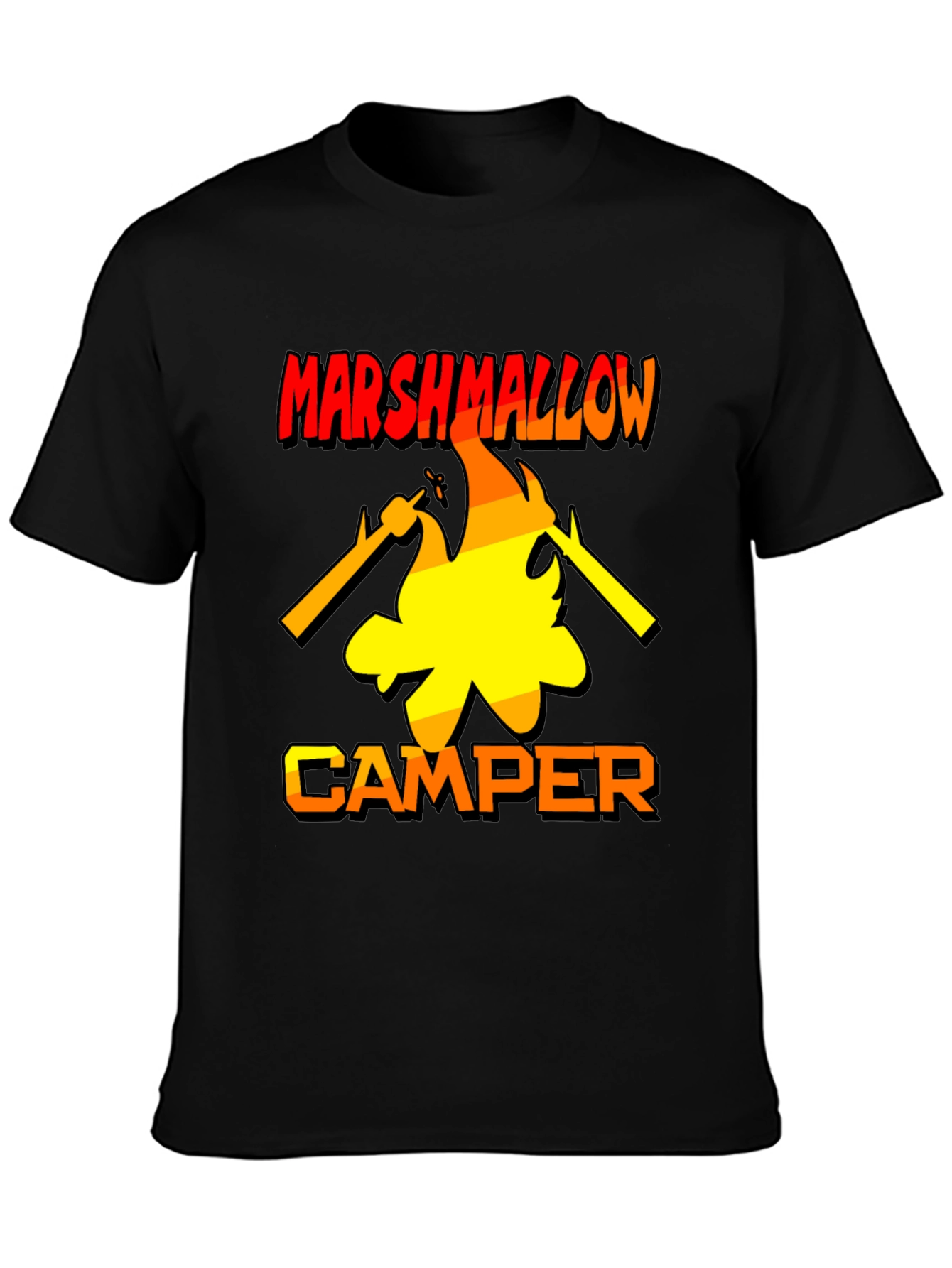 Marshmallow Camper T-Shirt - Bonfire Camping Tee