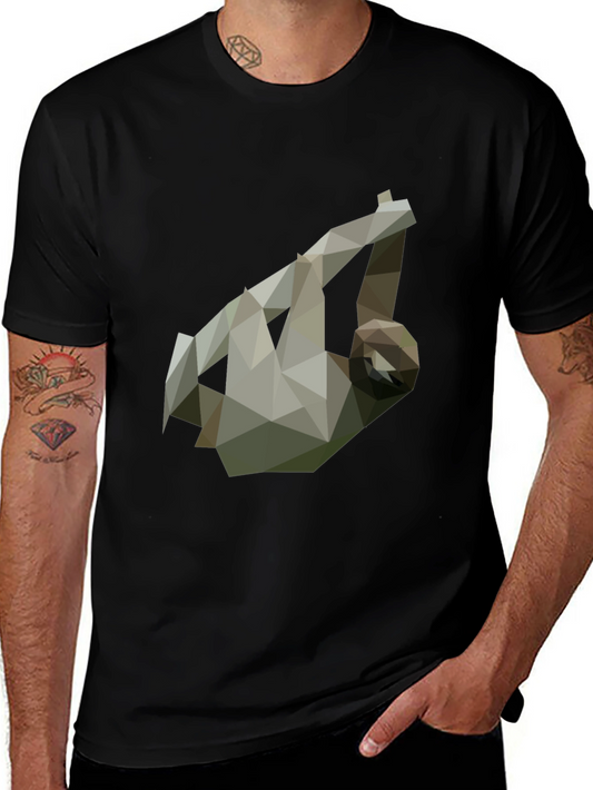 Geometric Sloth Tee - Modern Graphic Print
