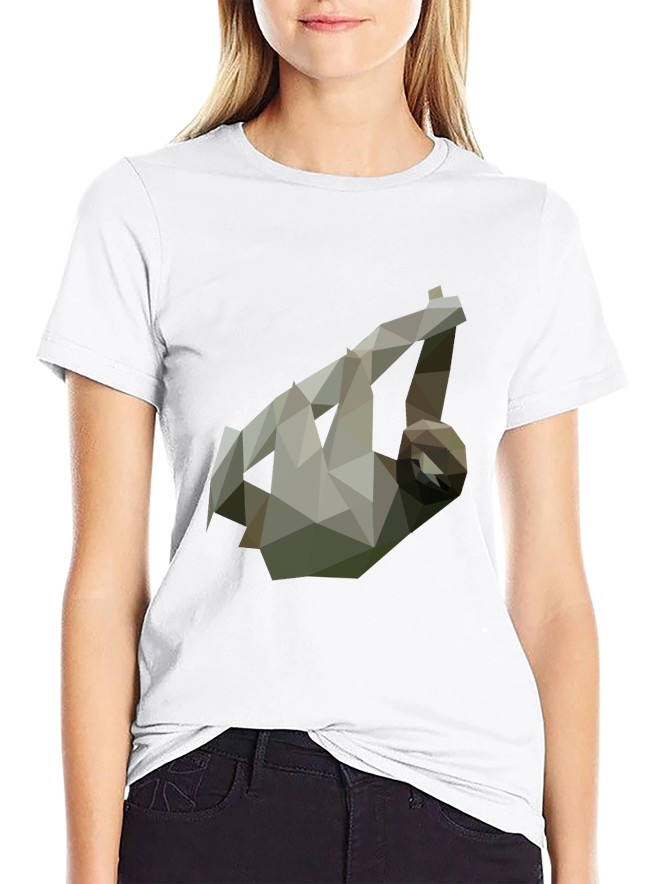 Geometric Sloth Tee - Modern Graphic Print