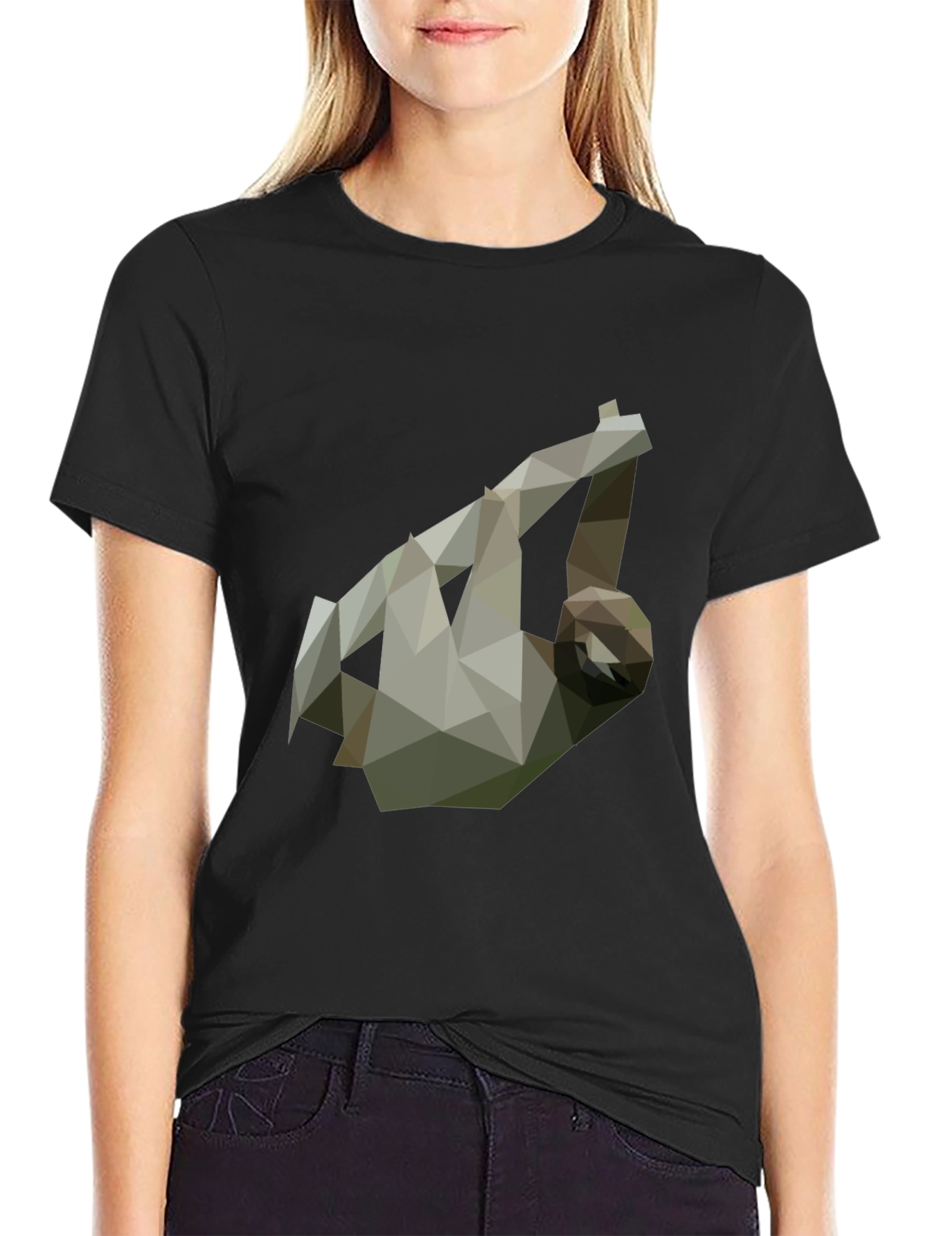 Geometric Sloth Tee - Modern Graphic Print