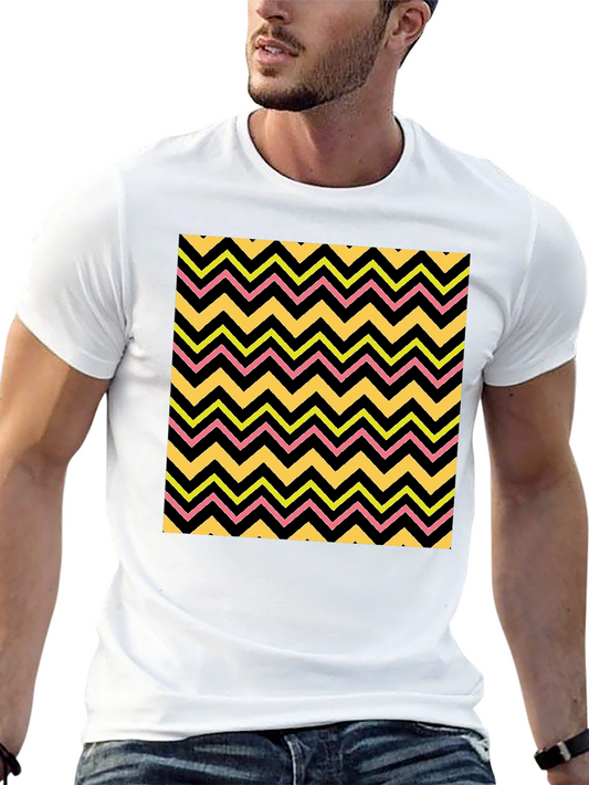 Zigzag Print T-Shirt - Funky Pattern Tee