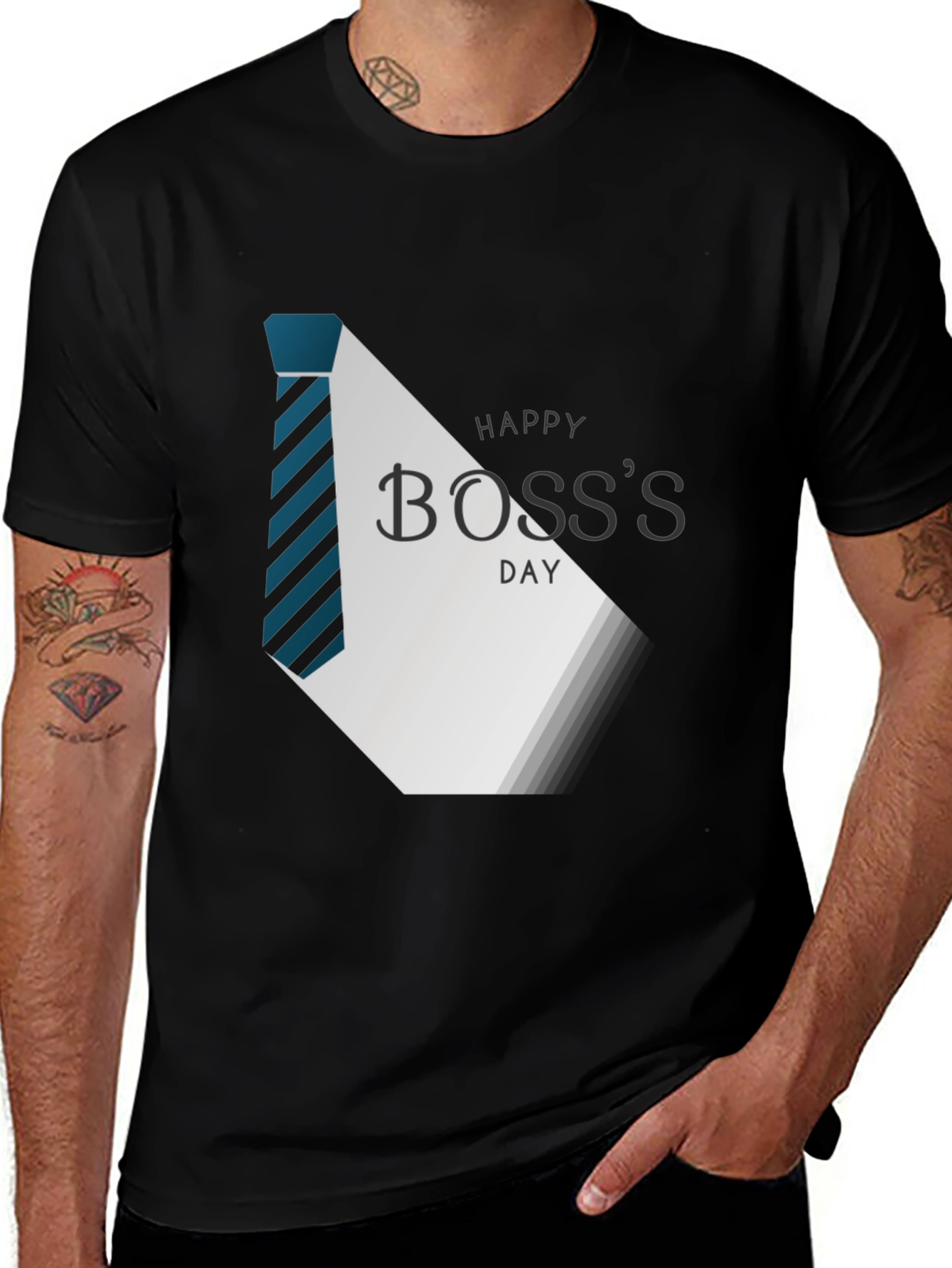 Happy Bosss Day Graphic Tee - Stylish Black T-Shirt