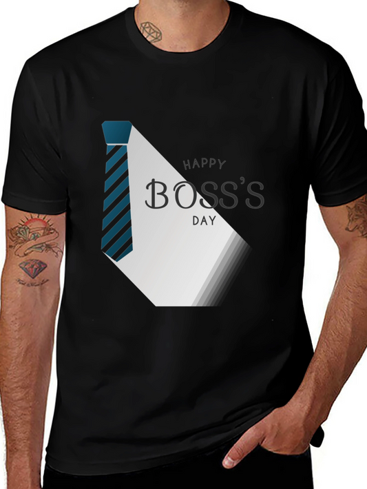 Happy Bosss Day Graphic Tee - Stylish Black T-Shirt