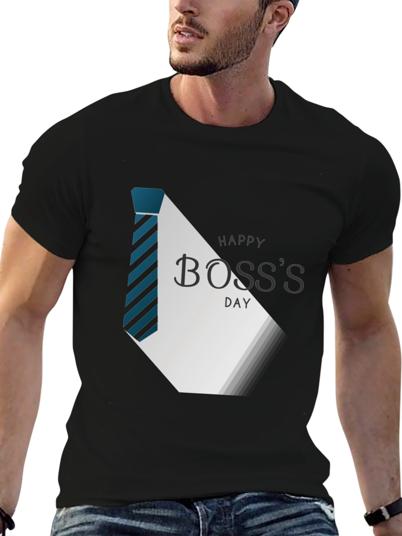 Happy Bosss Day Graphic Tee - Stylish Black T-Shirt