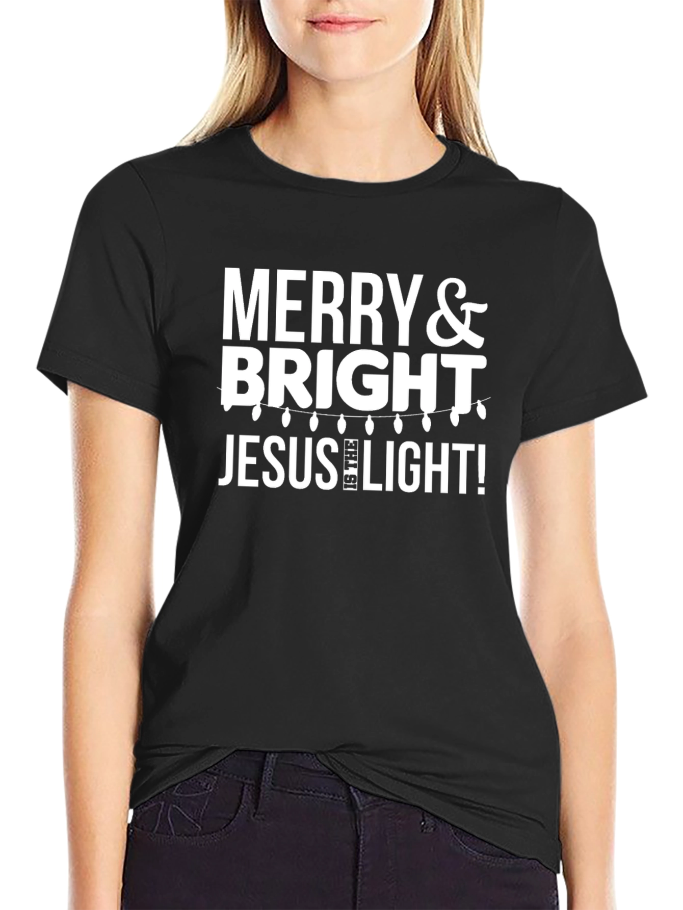 Merry & Bright Jesus is the Light Graphic Tee