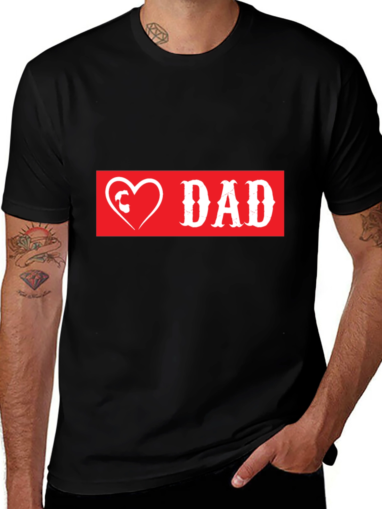 Love Dad Graphic T-Shirt - Black