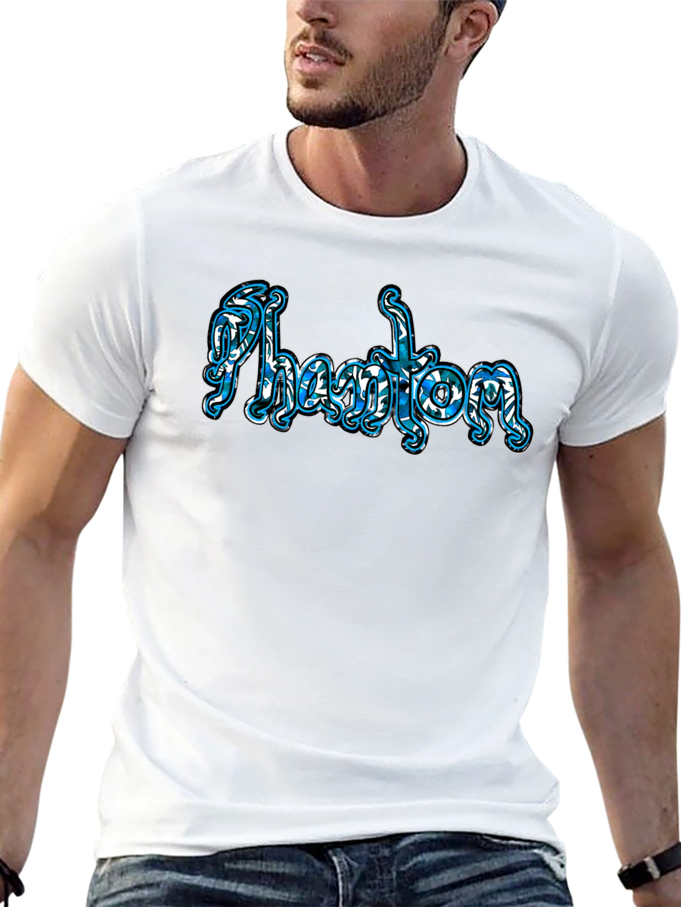 Phantom Word Art Black T-Shirt