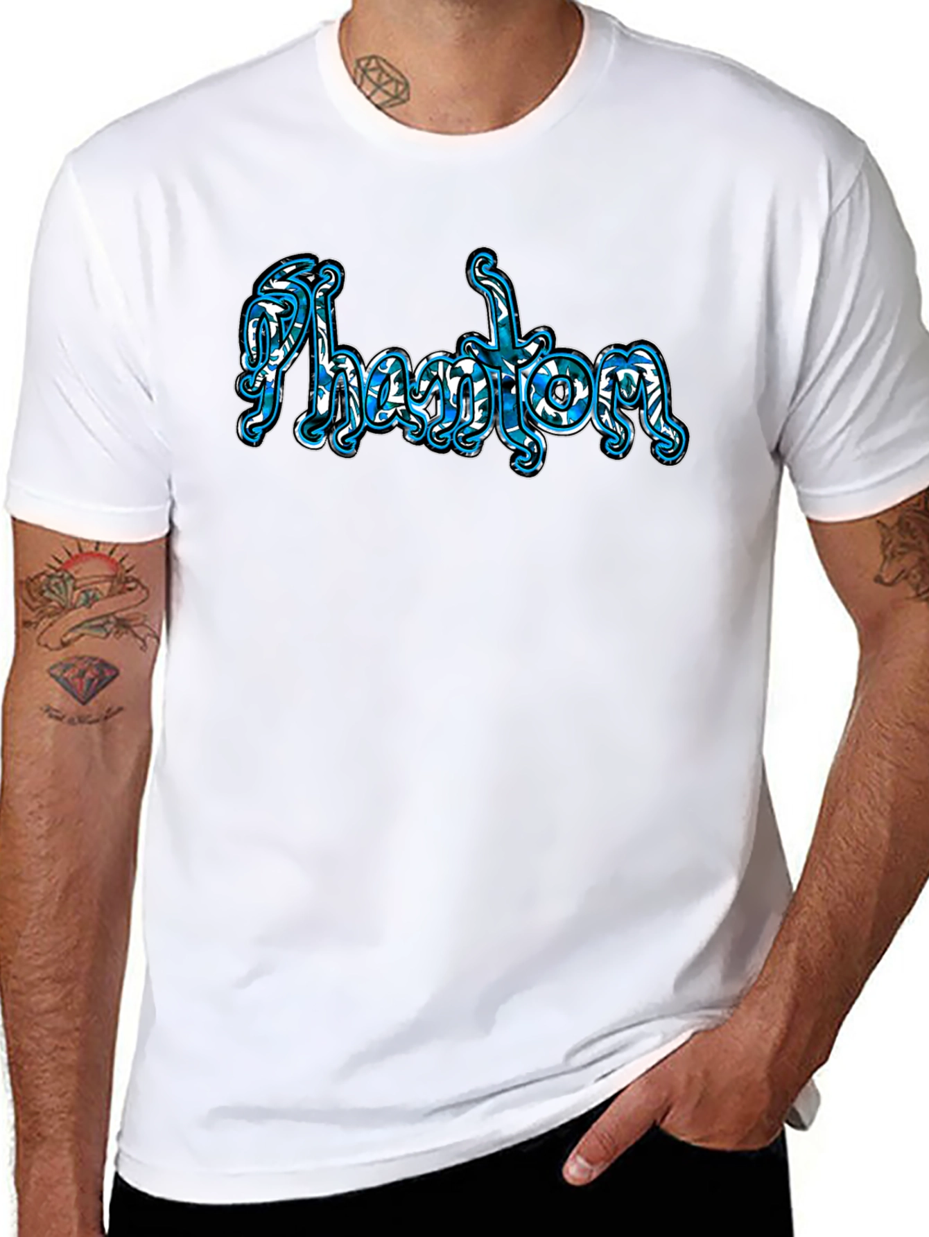 Phantom Word Art Black T-Shirt