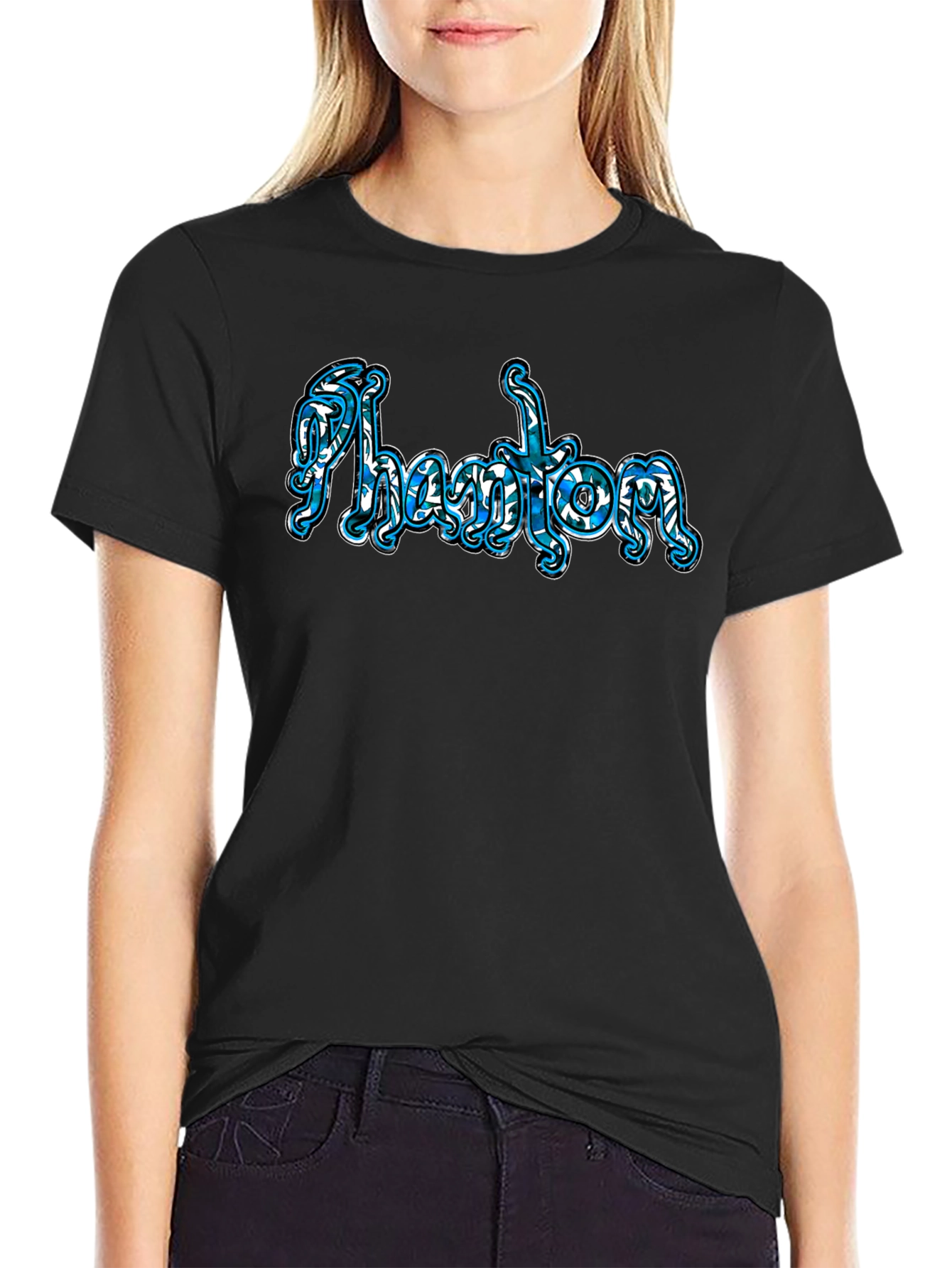 Phantom Word Art Black T-Shirt