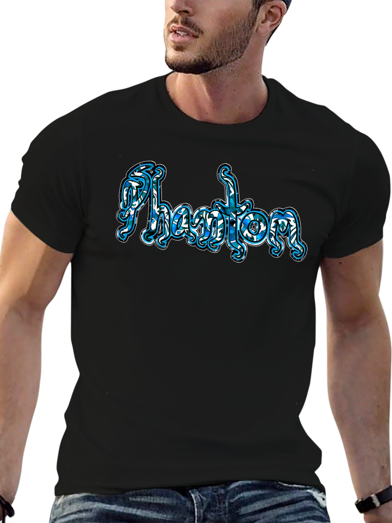 Phantom Word Art Black T-Shirt