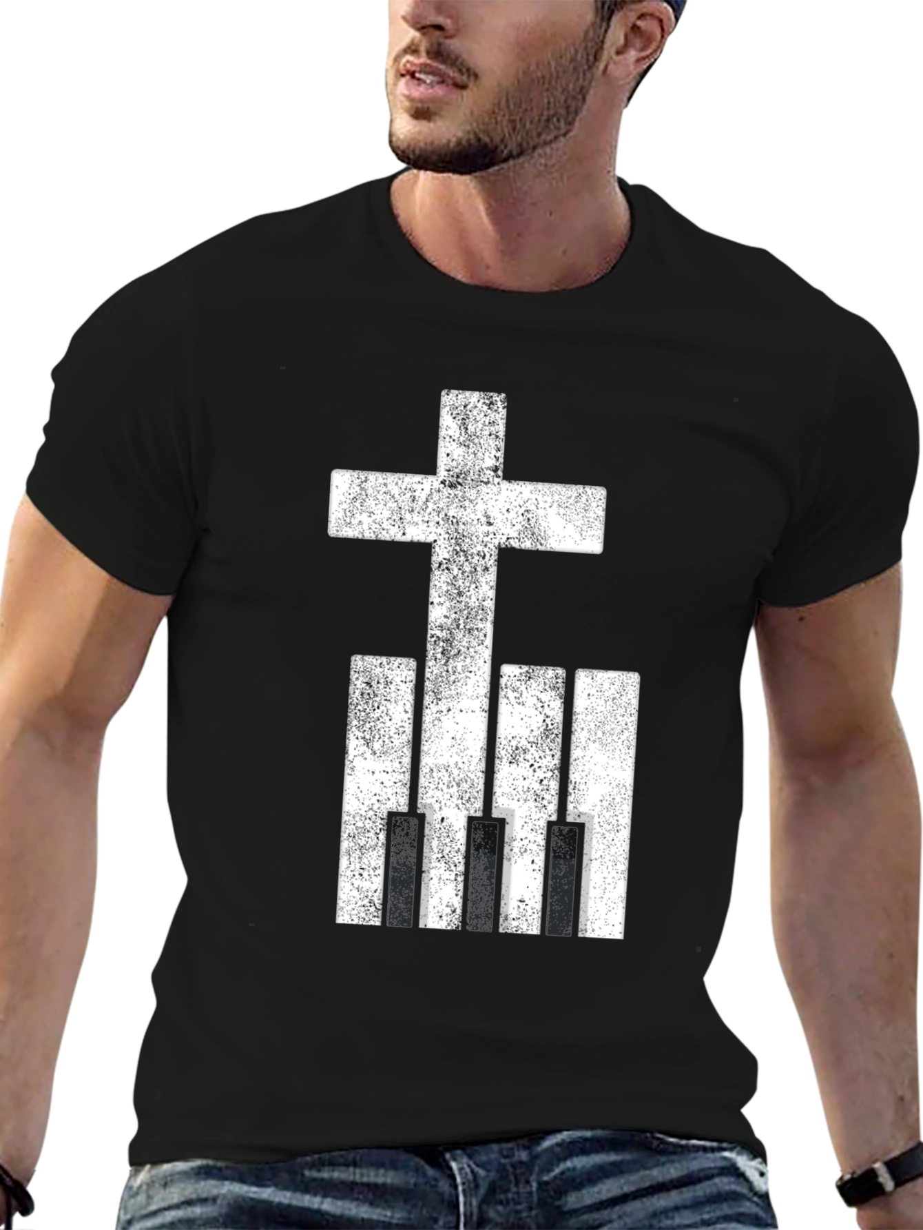 Cross & Keys Piano Shirt - Christian Music Apparel