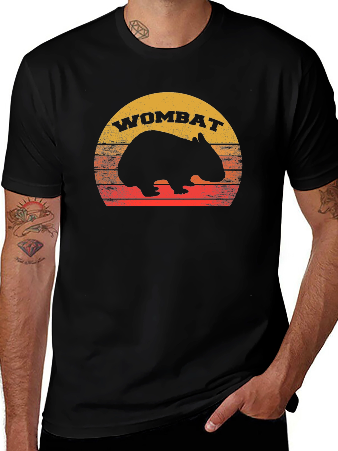 Retro Wombat Sunset T-Shirt