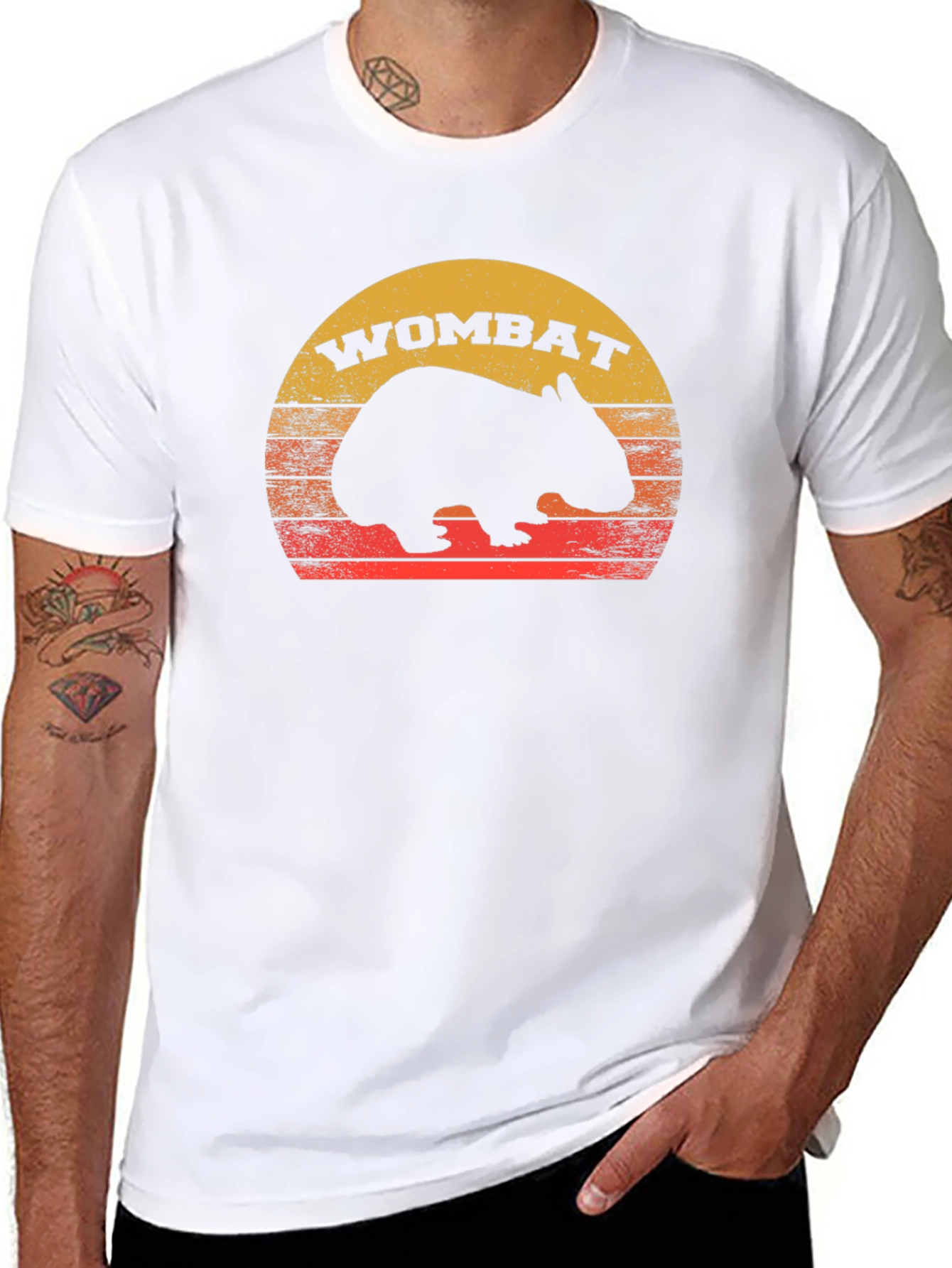 Retro Wombat Sunset T-Shirt