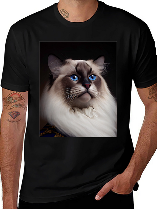 Regal Cat Graphic Tee - Royal Feline Fashion