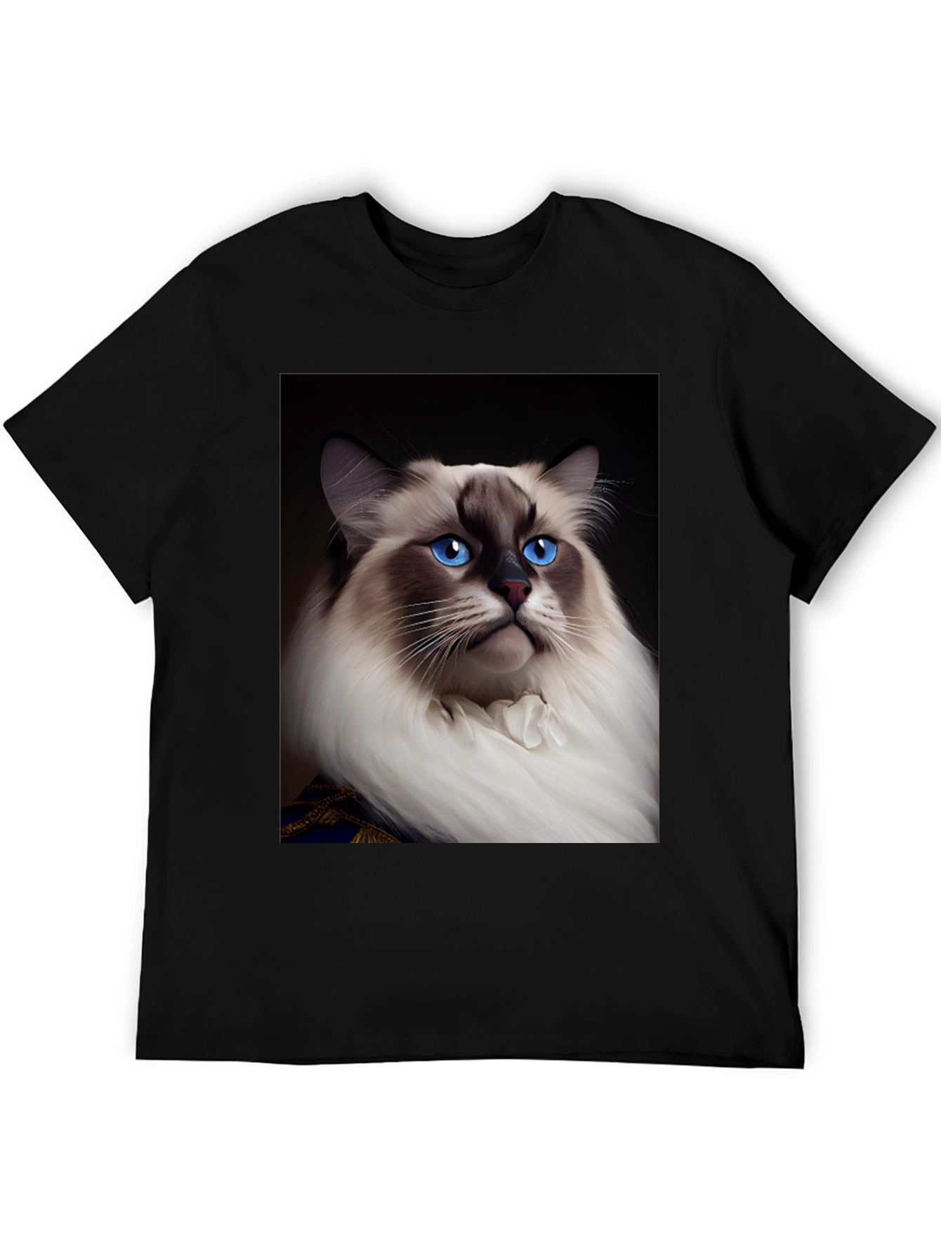 Regal Cat Graphic Tee - Royal Feline Fashion