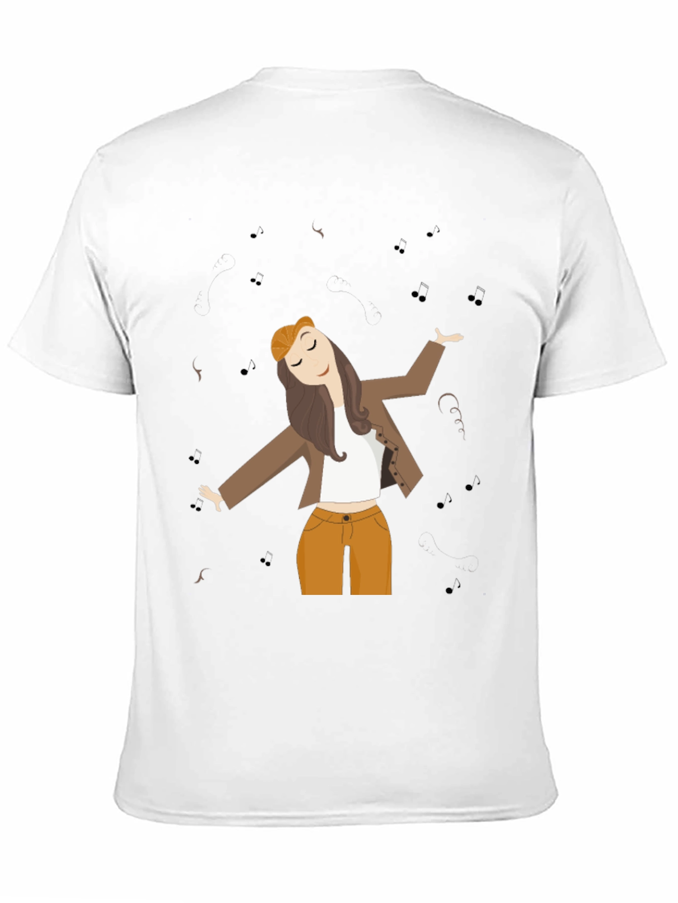 Dancing Woman Graphic Tee - Black Cotton Comfort