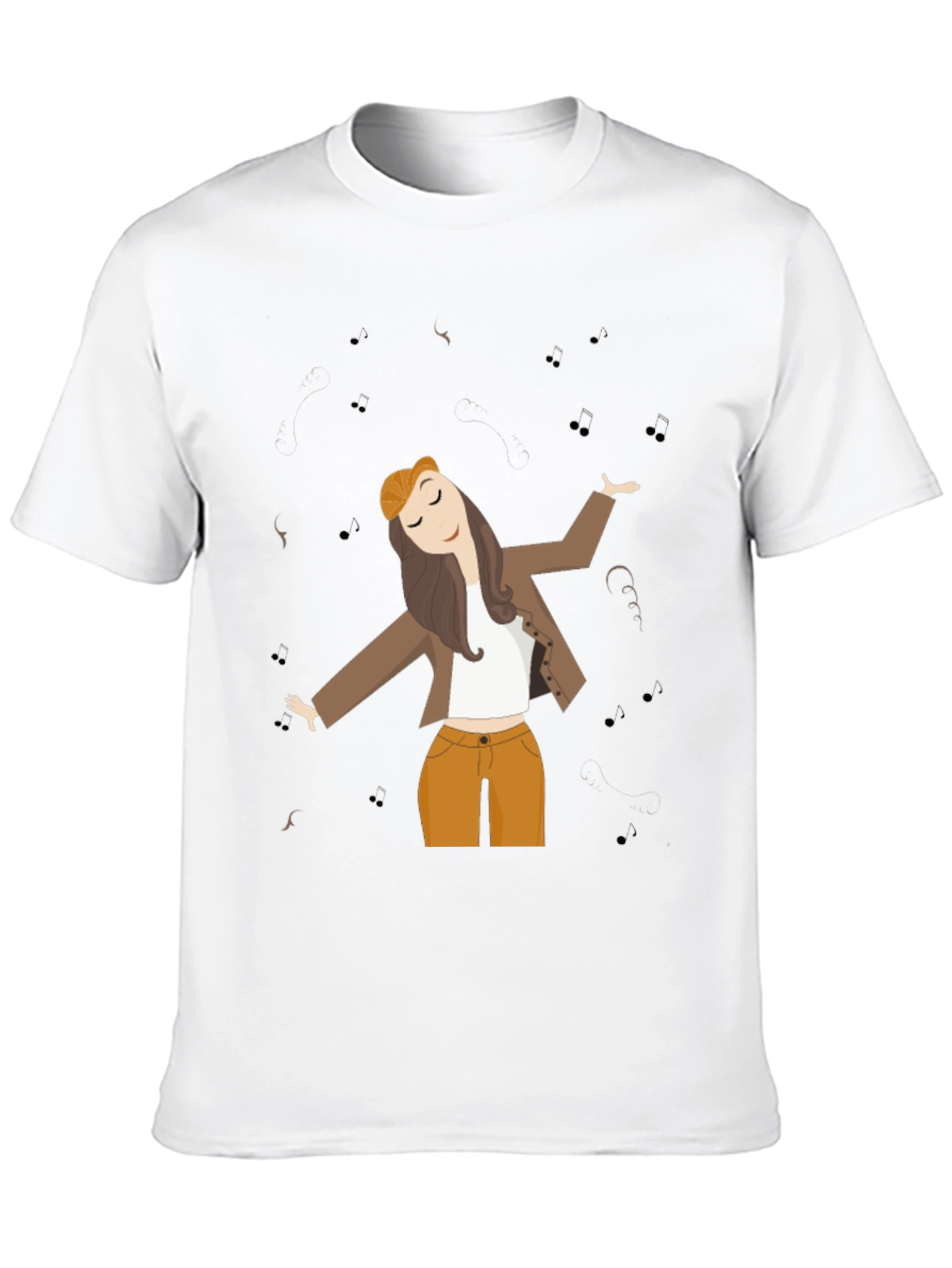 Dancing Woman Graphic Tee - Black Cotton Comfort