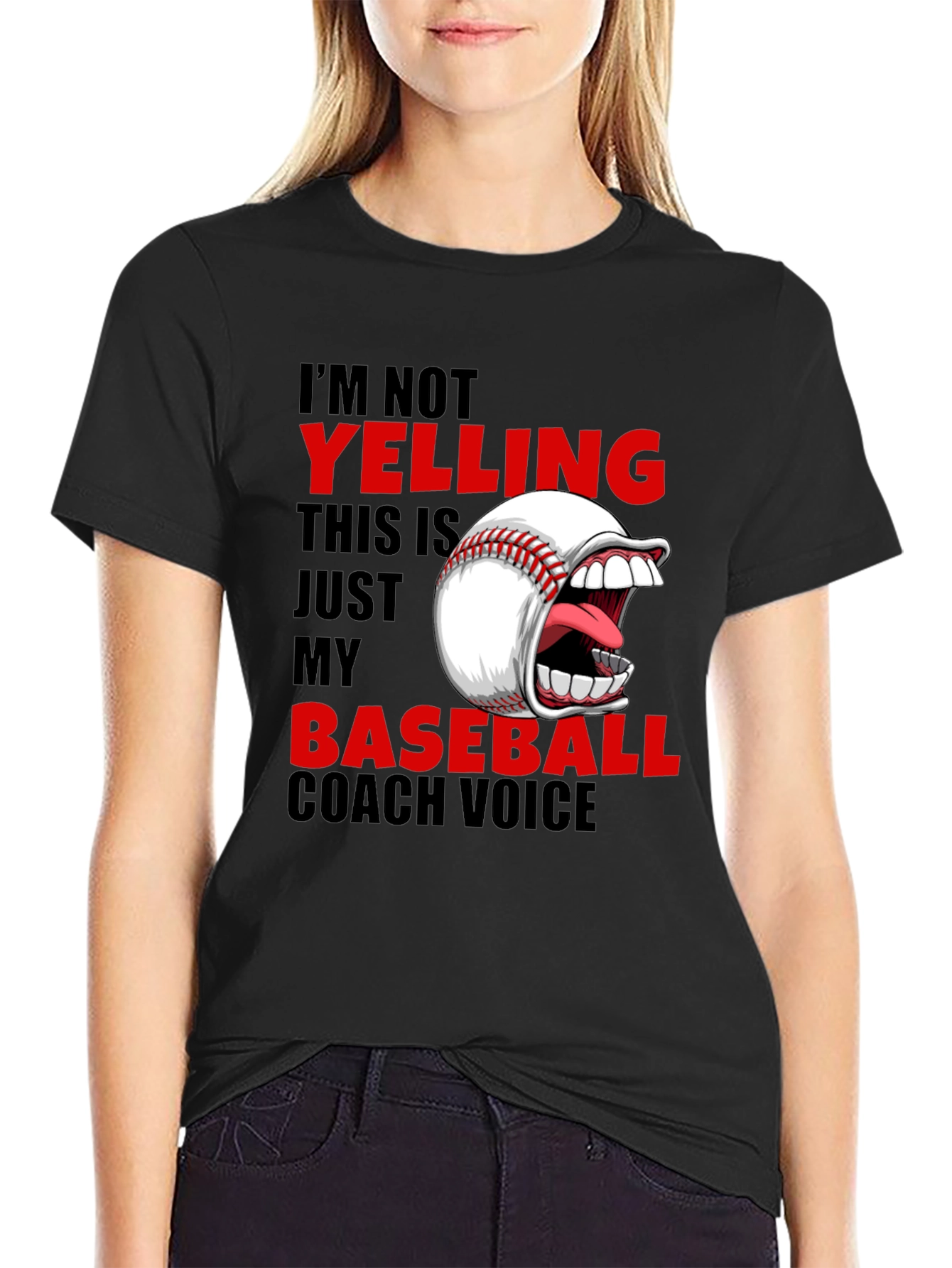 Baseball Coach T-Shirt - Im Not Yelling