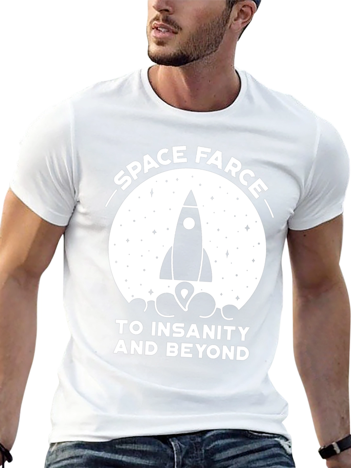 Space Farce Rocket T-Shirt - Insanity & Beyond