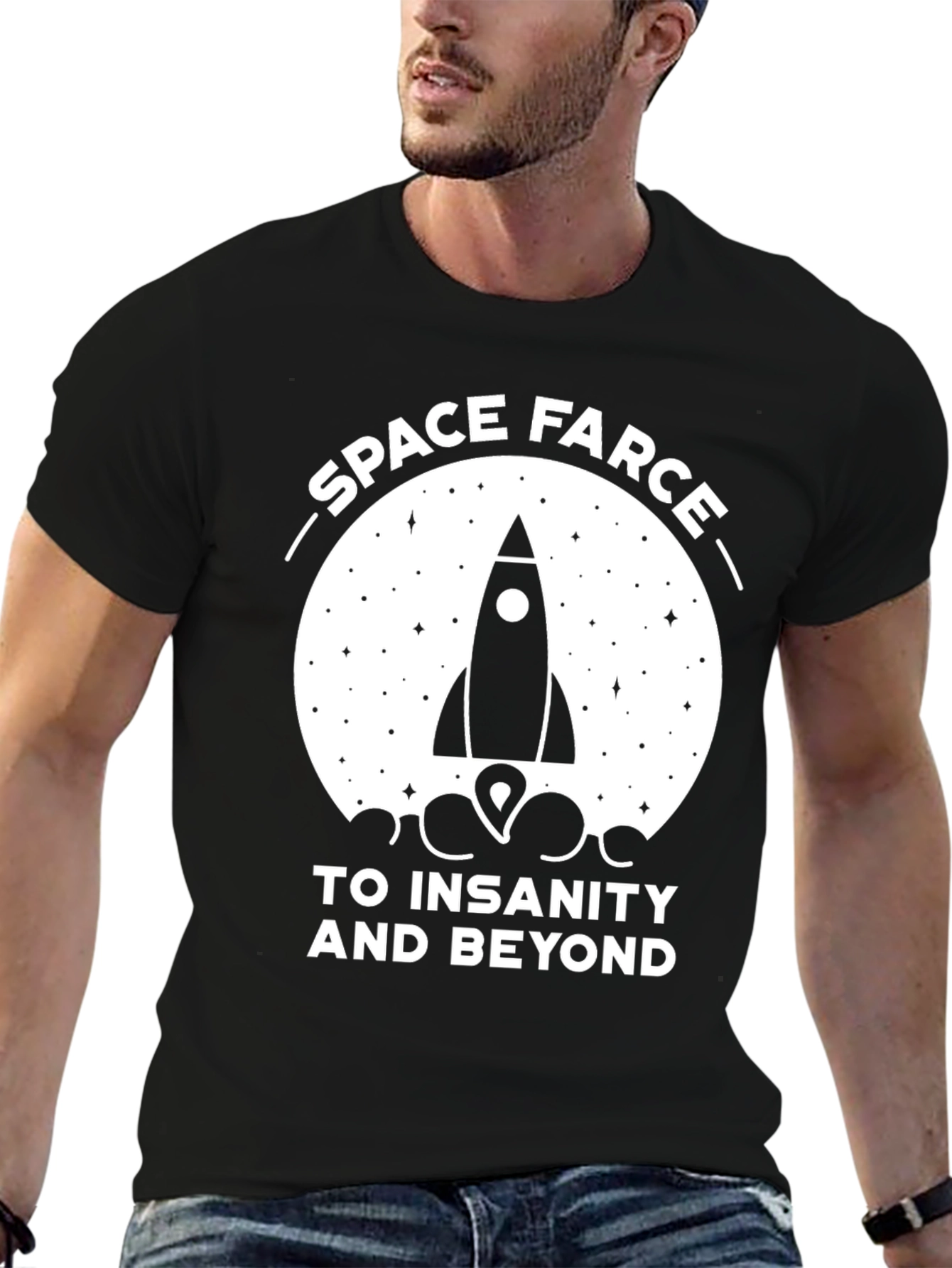 Space Farce Rocket T-Shirt - Insanity & Beyond