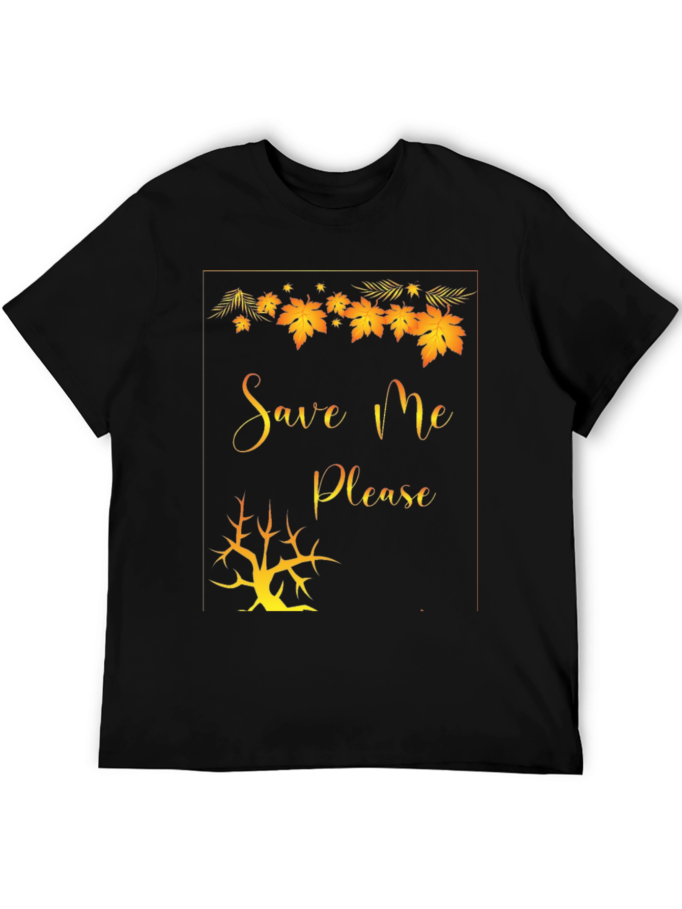 Save Me Please Graphic Tee - Black Cotton T-Shirt