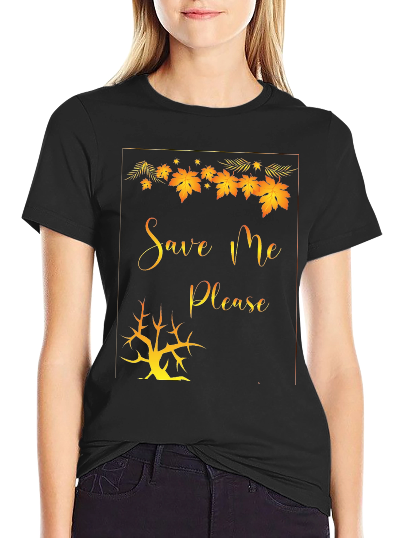 Save Me Please Graphic Tee - Black Cotton T-Shirt
