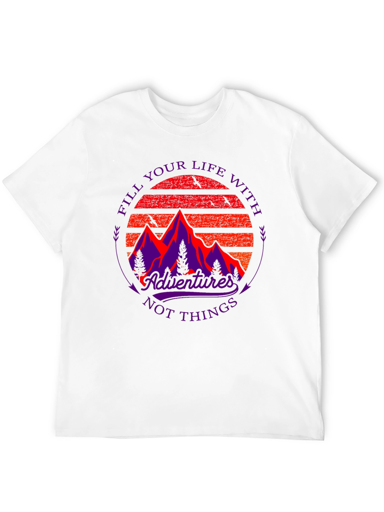 Adventure Graphic Tee - Mountain Sunset Design