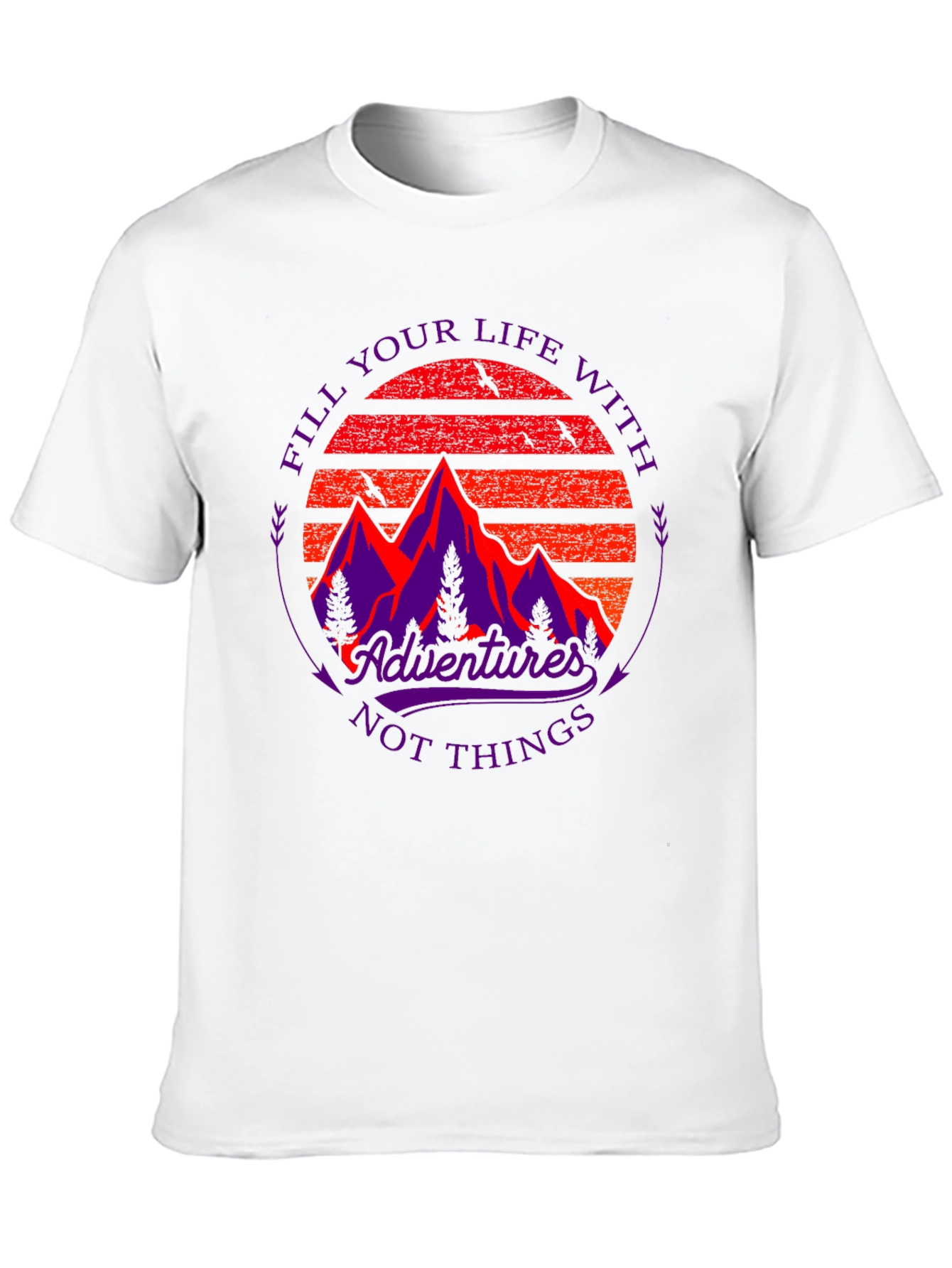 Adventure Graphic Tee - Mountain Sunset Design