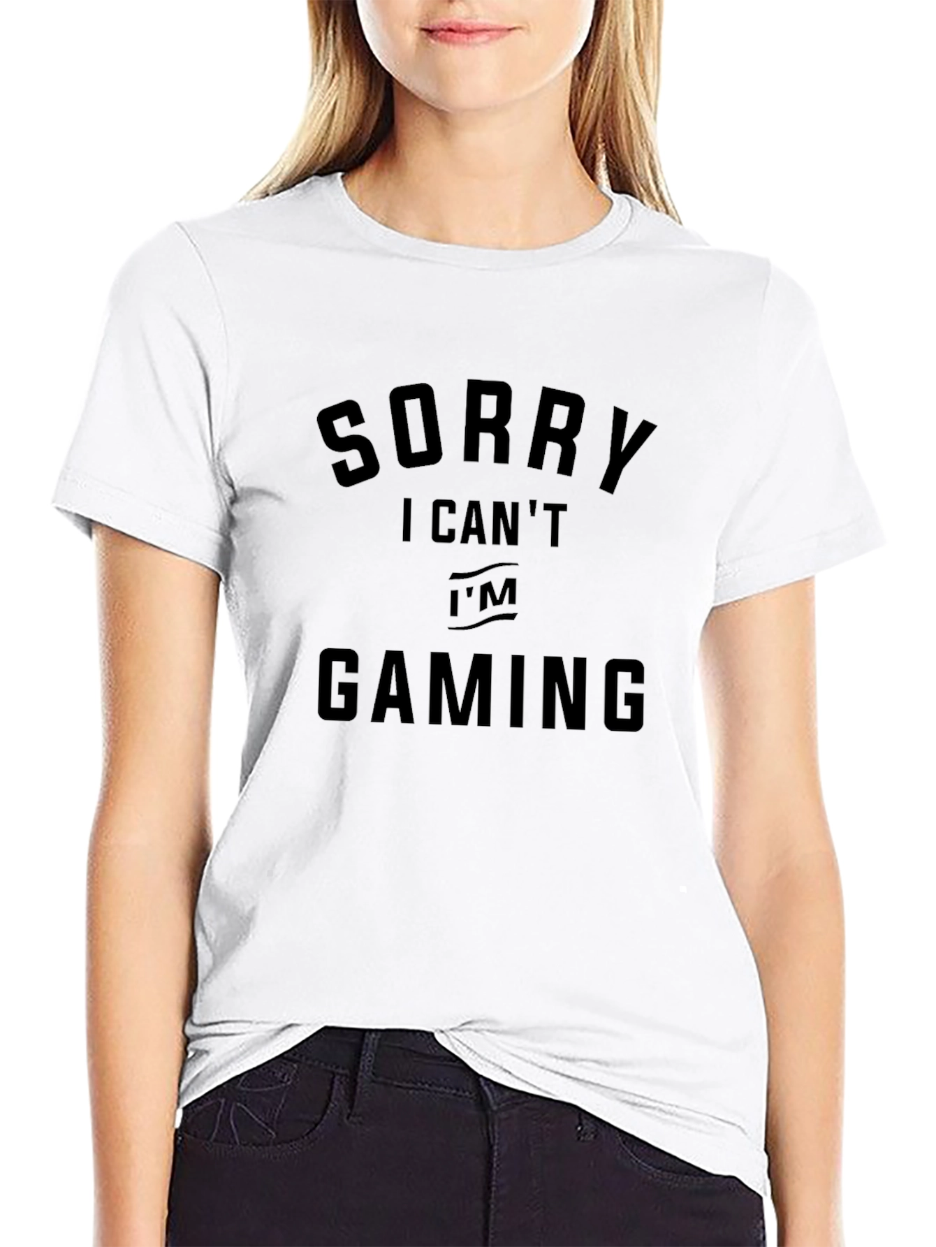 Sorry I Cant Im Gaming Black T-Shirt