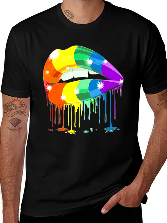 Rainbow Lips Graphic Tee - LGBTQ+ Pride Shirt