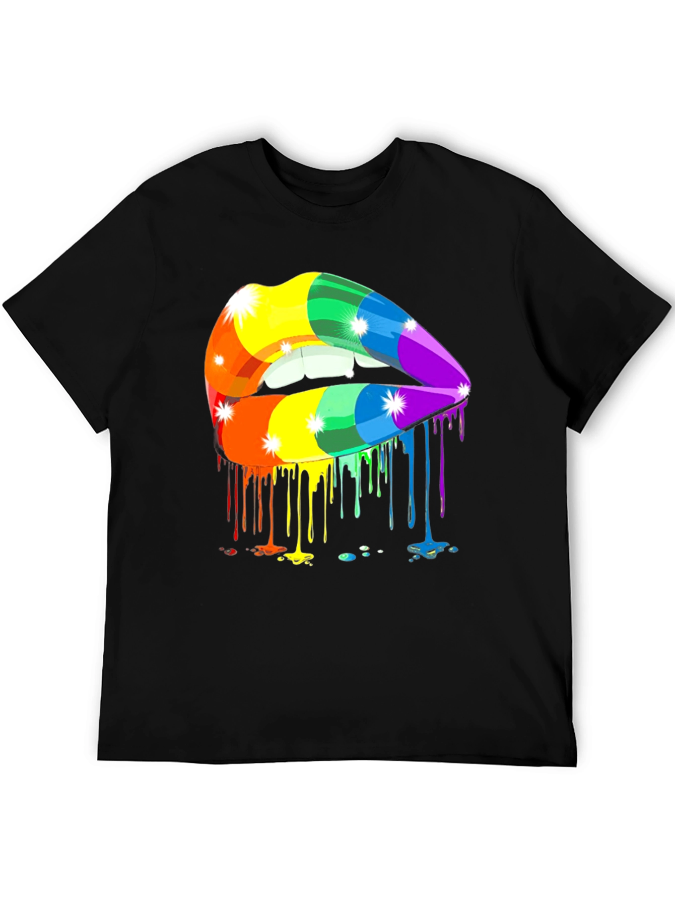 Rainbow Lips Graphic Tee - LGBTQ+ Pride Shirt