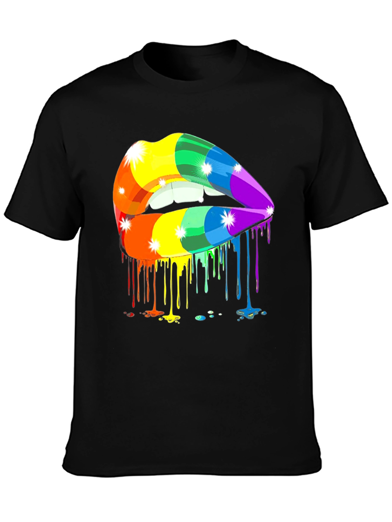 Rainbow Lips Graphic Tee - LGBTQ+ Pride Shirt