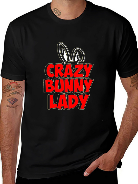 Crazy Bunny Lady T-Shirt - Novelty Graphic Tee