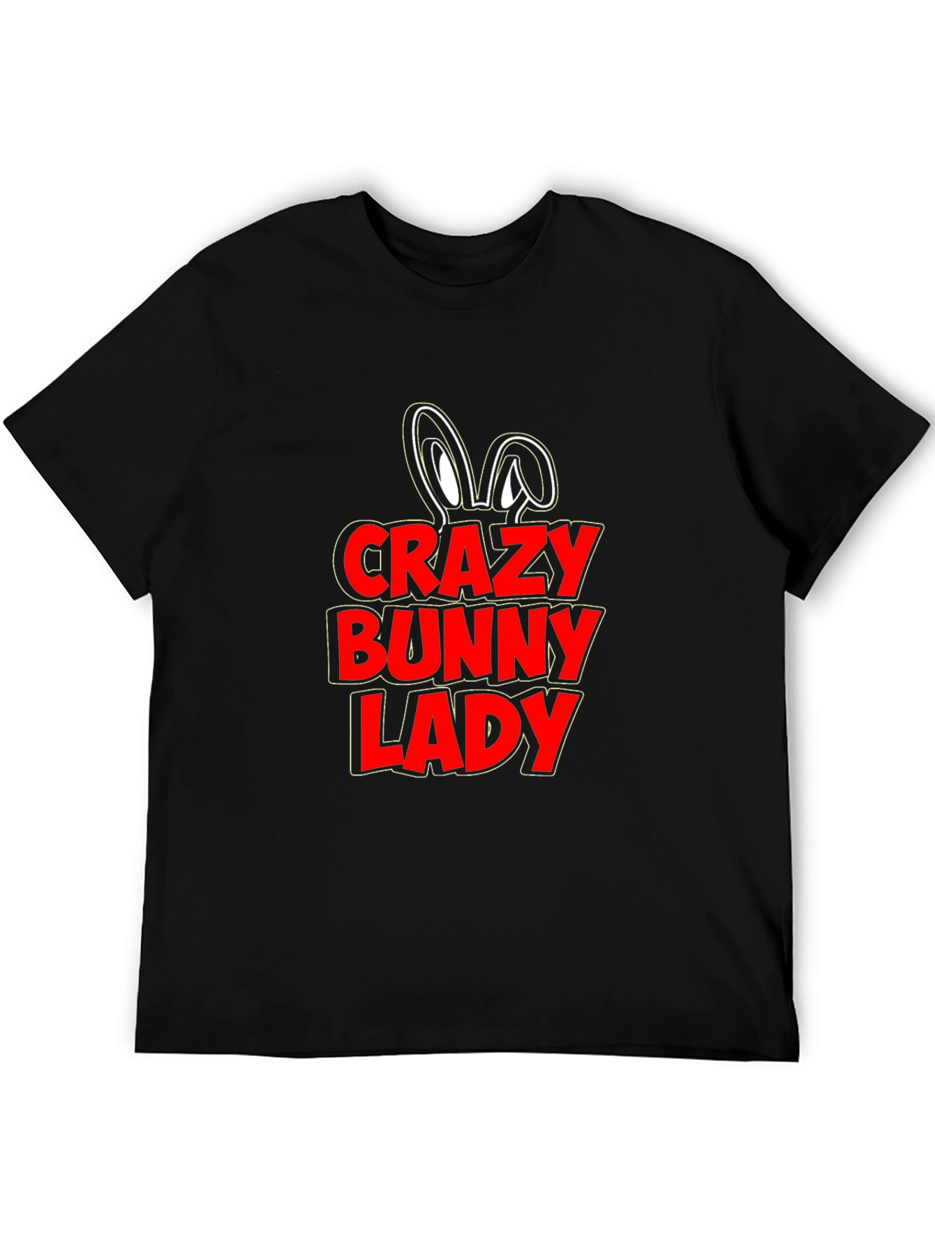 Crazy Bunny Lady T-Shirt - Novelty Graphic Tee